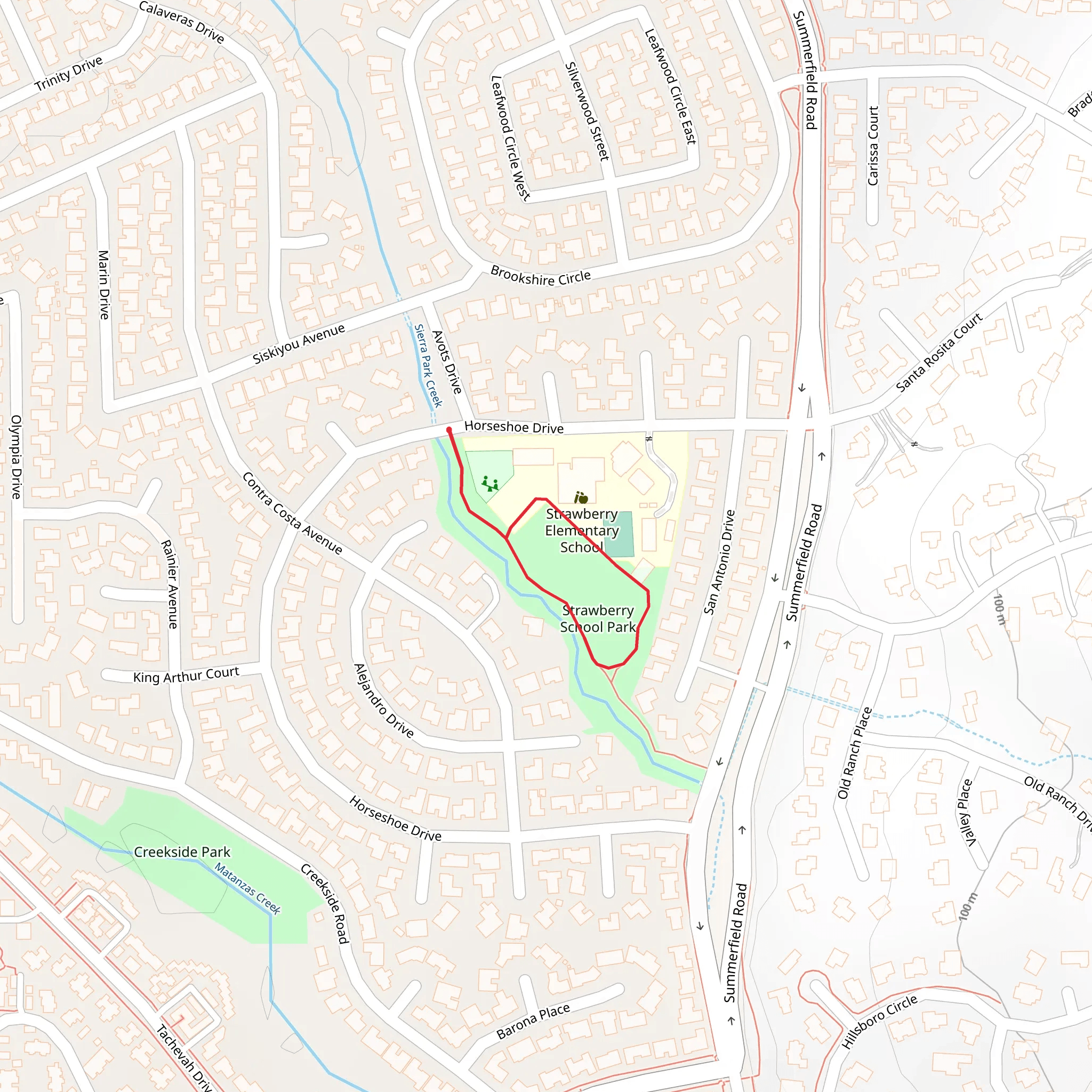Strawberry School Park Loop mobile static map