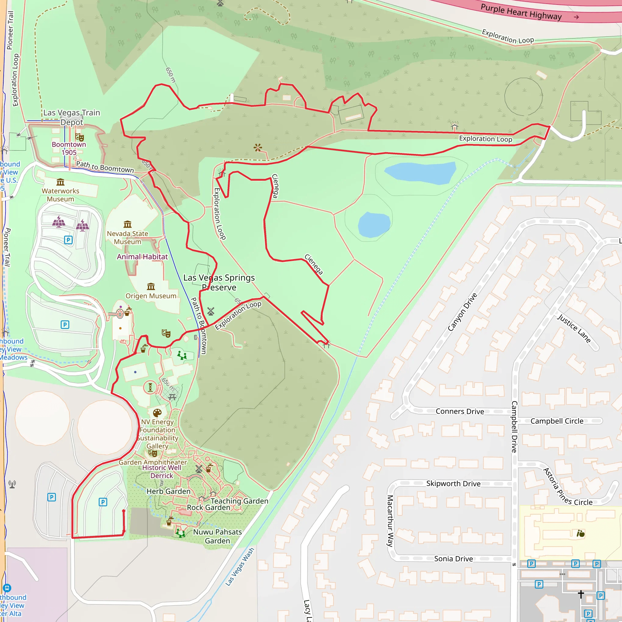 Las Vegas Springs Preserve Loop mobile static map