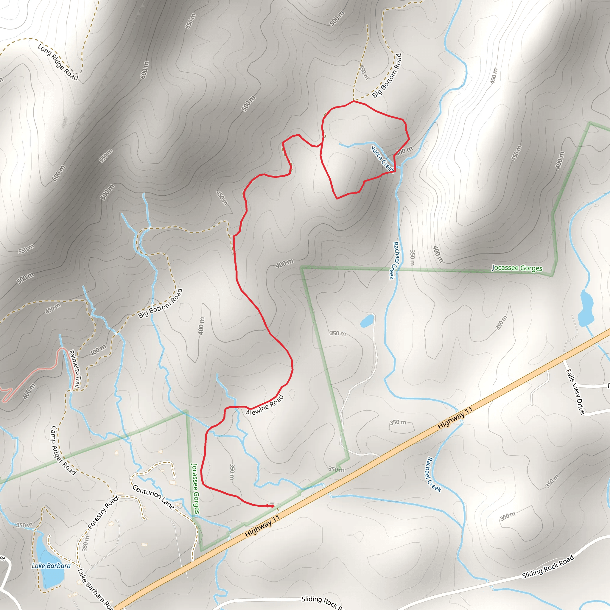 Yucca Creek Loop via Alewine Road mobile static map