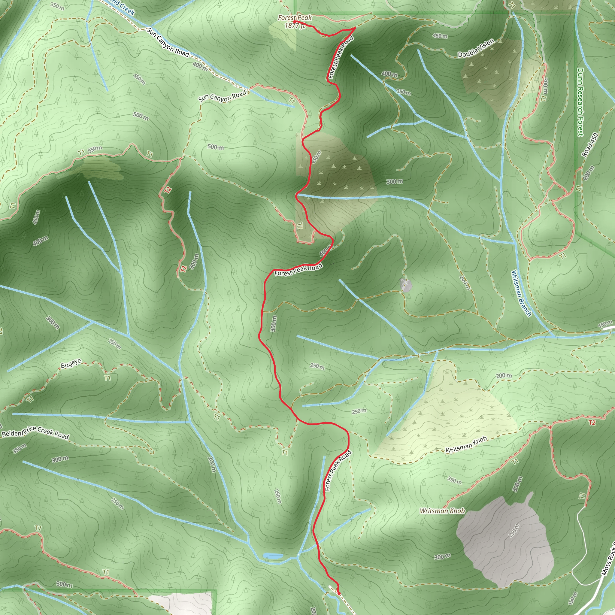 Forest Peak from Belden Creek Road mobile static map