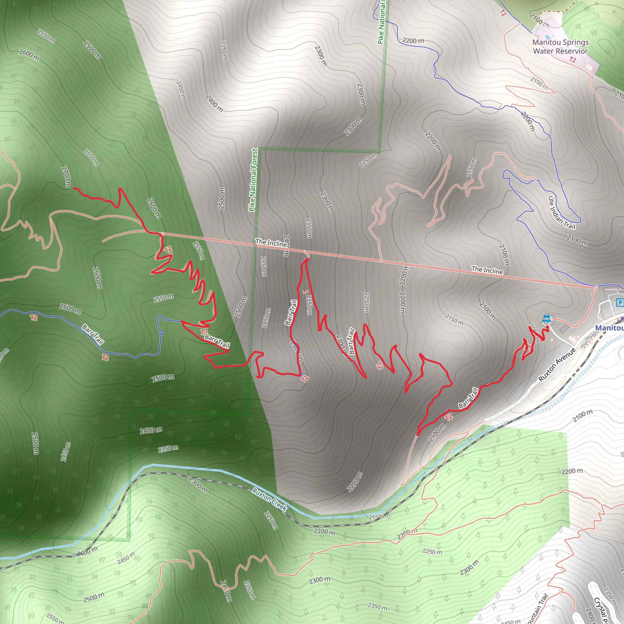 Eagles Nest - Mt Crest Trail via Barr Trail mobile static map