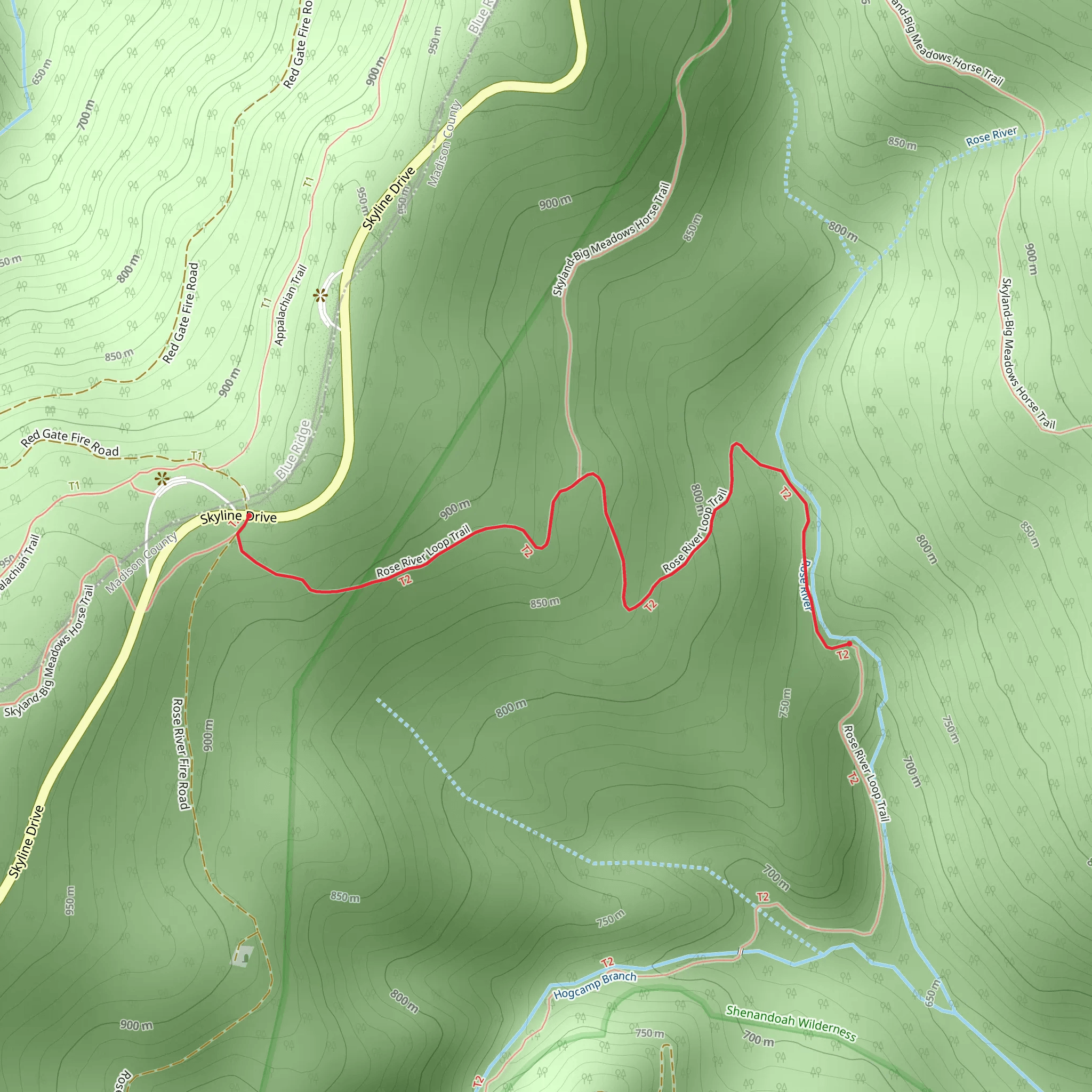 Rose River Loop Trail - Short mobile static map