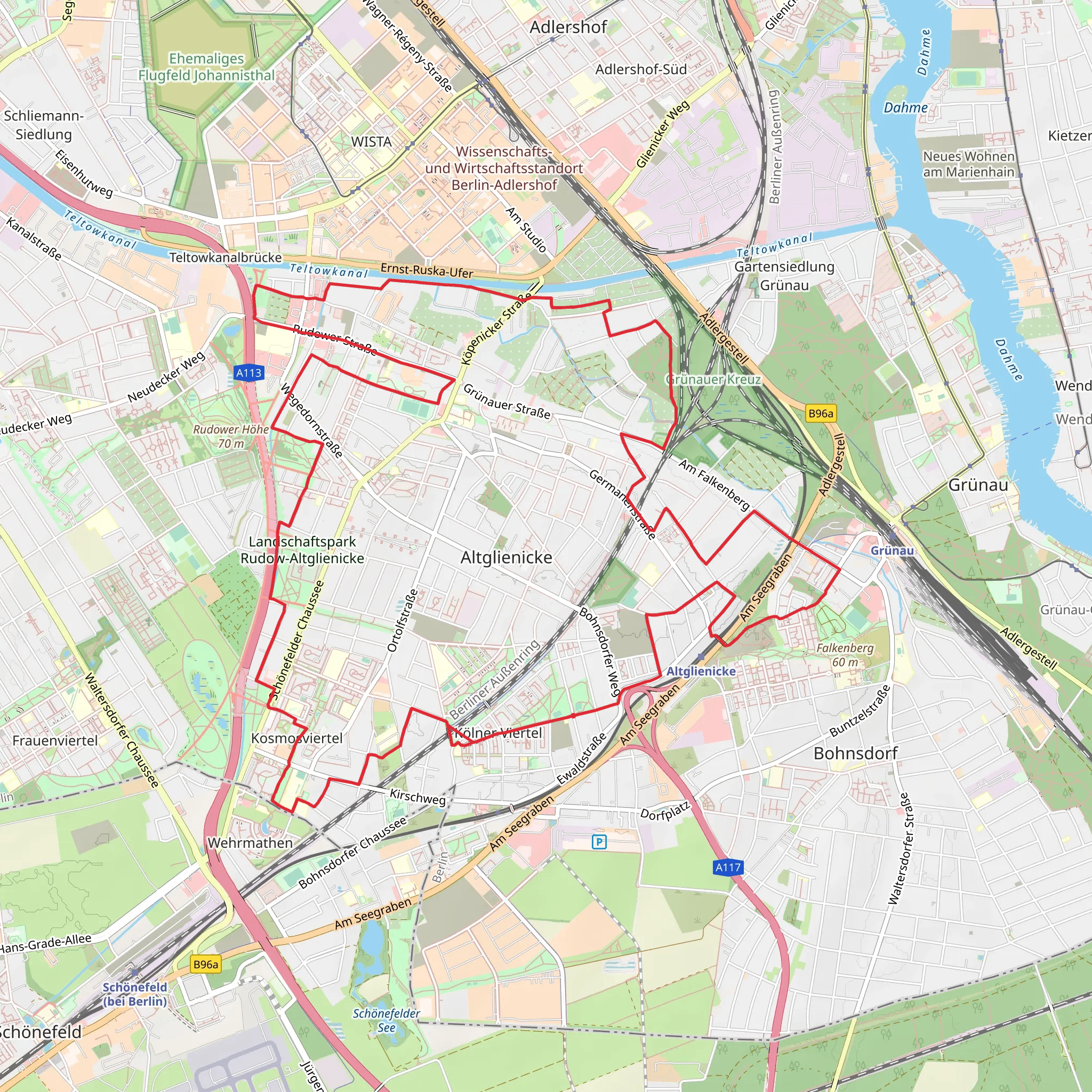 Altglienicke Loop mobile static map