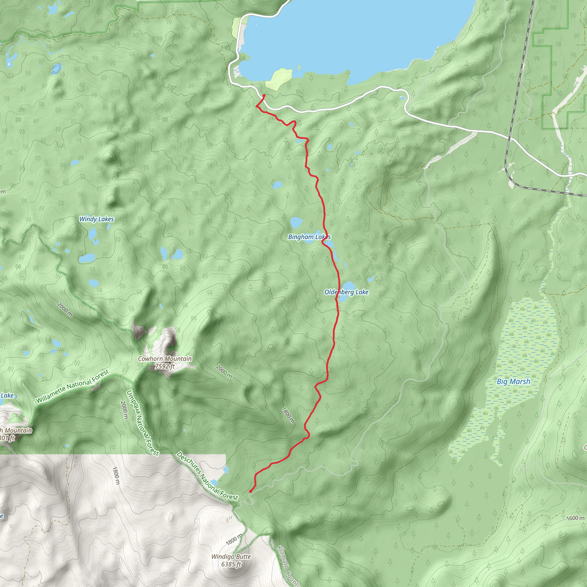 Oldenberg Lake Trail mobile static map