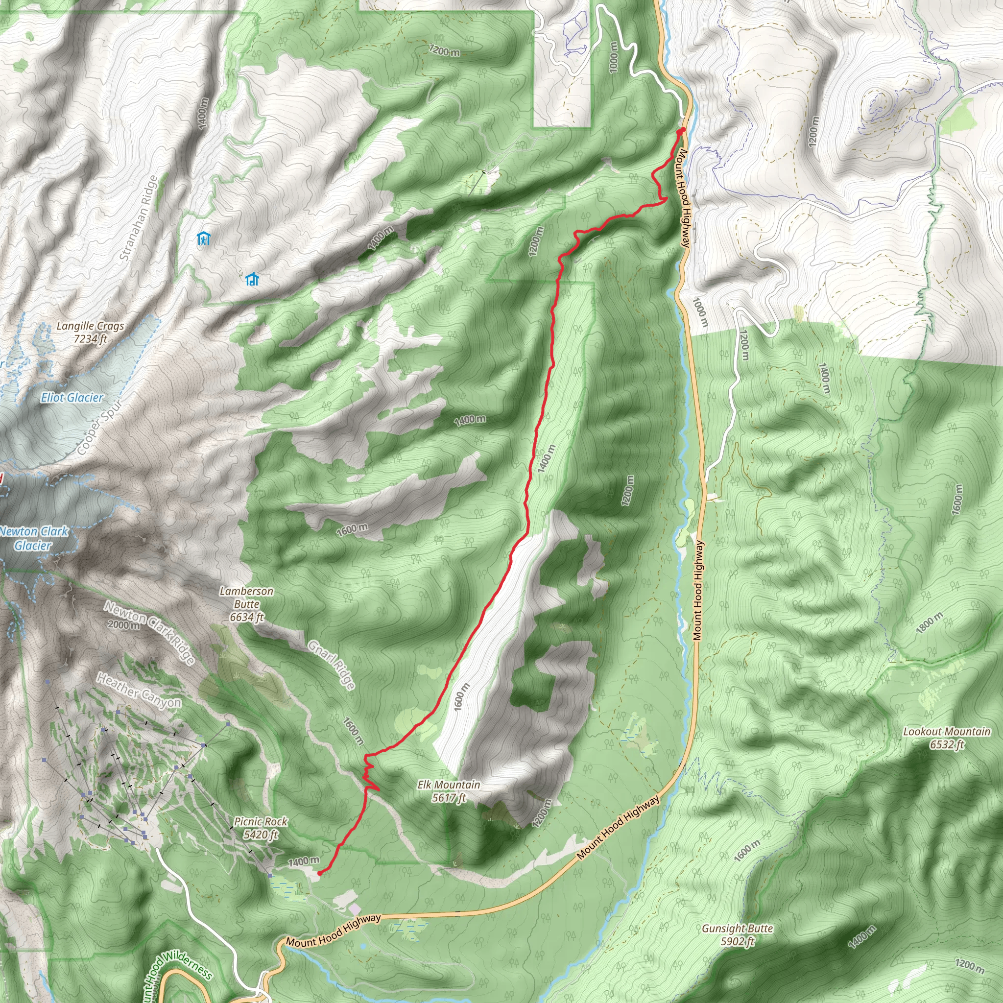 Elk Meadows Trail mobile static map