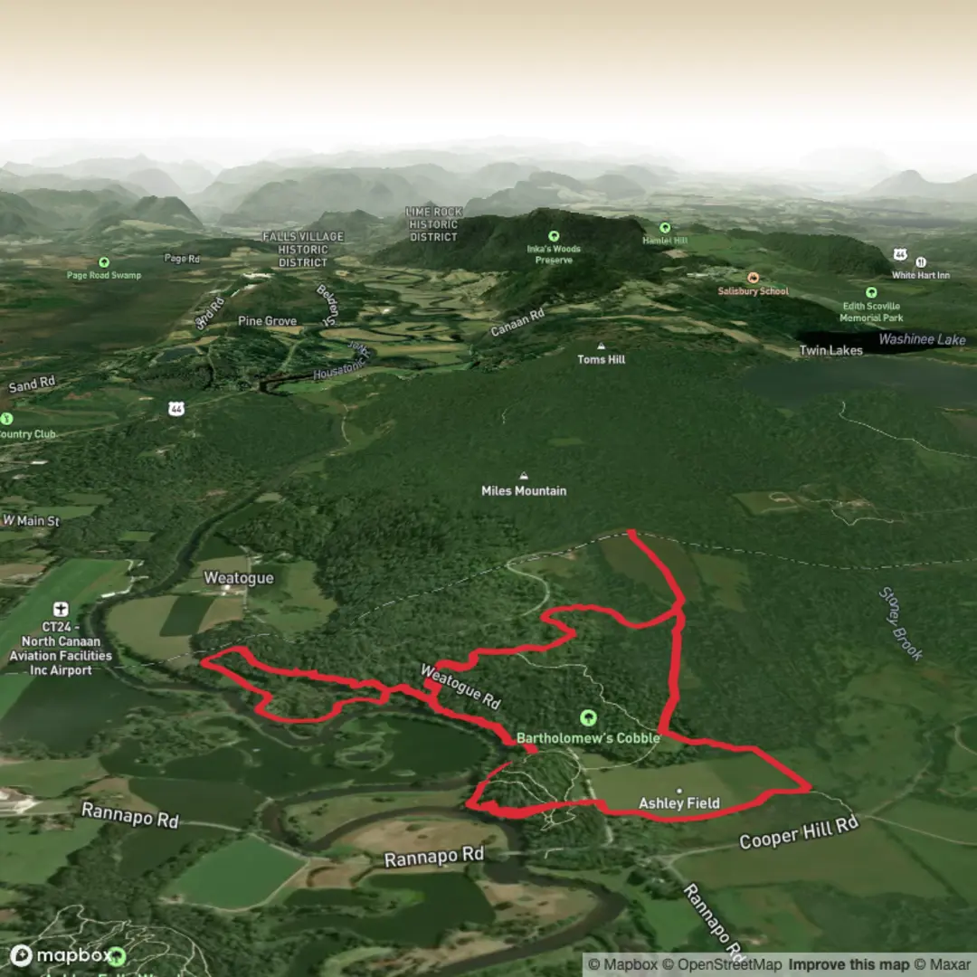 An image depicting the trail Housatonic River and Stoney Brook Loop and its surrounding area.