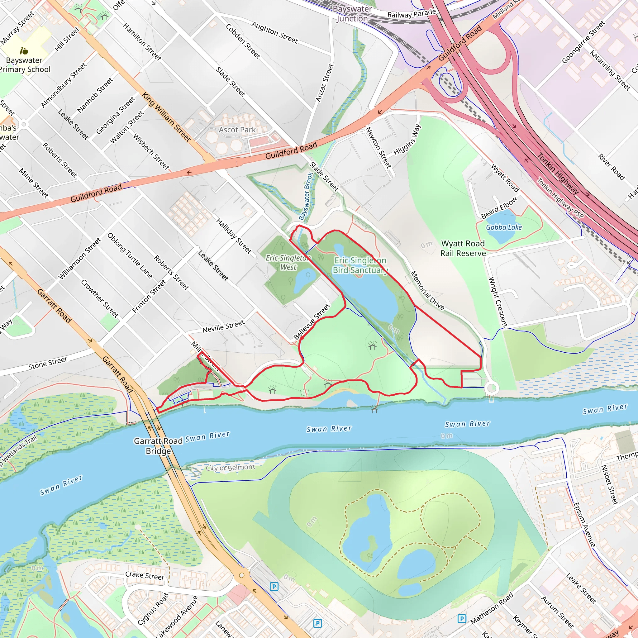 Bayswater Foreshore Play Trail mobile static map