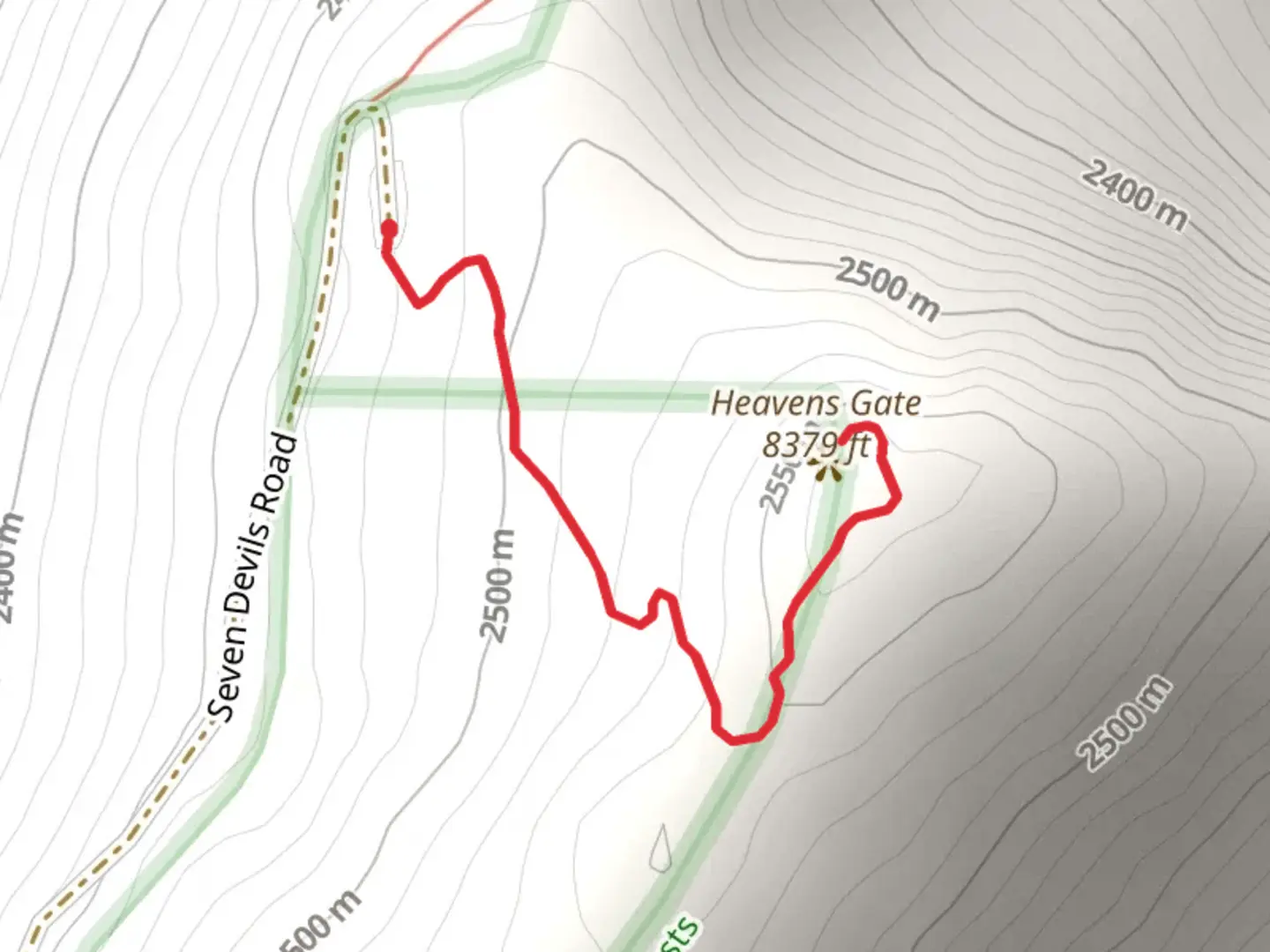 An image depicting the trail Heavens Gate and its surrounding area.