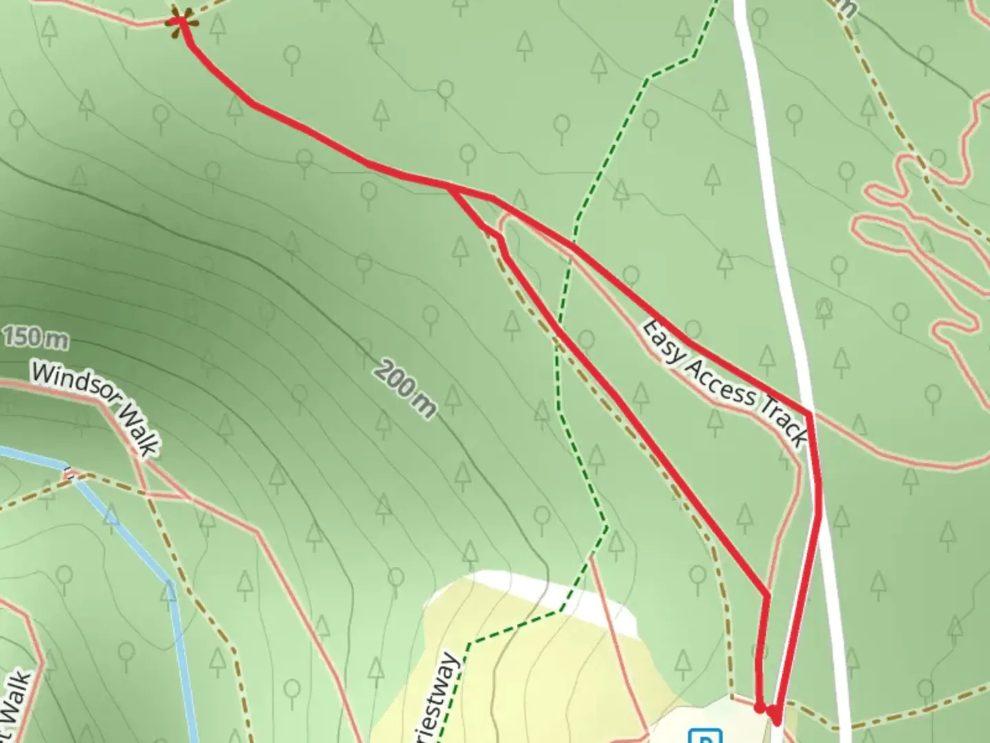 An image depicting the trail Easy Access Track and Webber's Post Wander and its surrounding area.