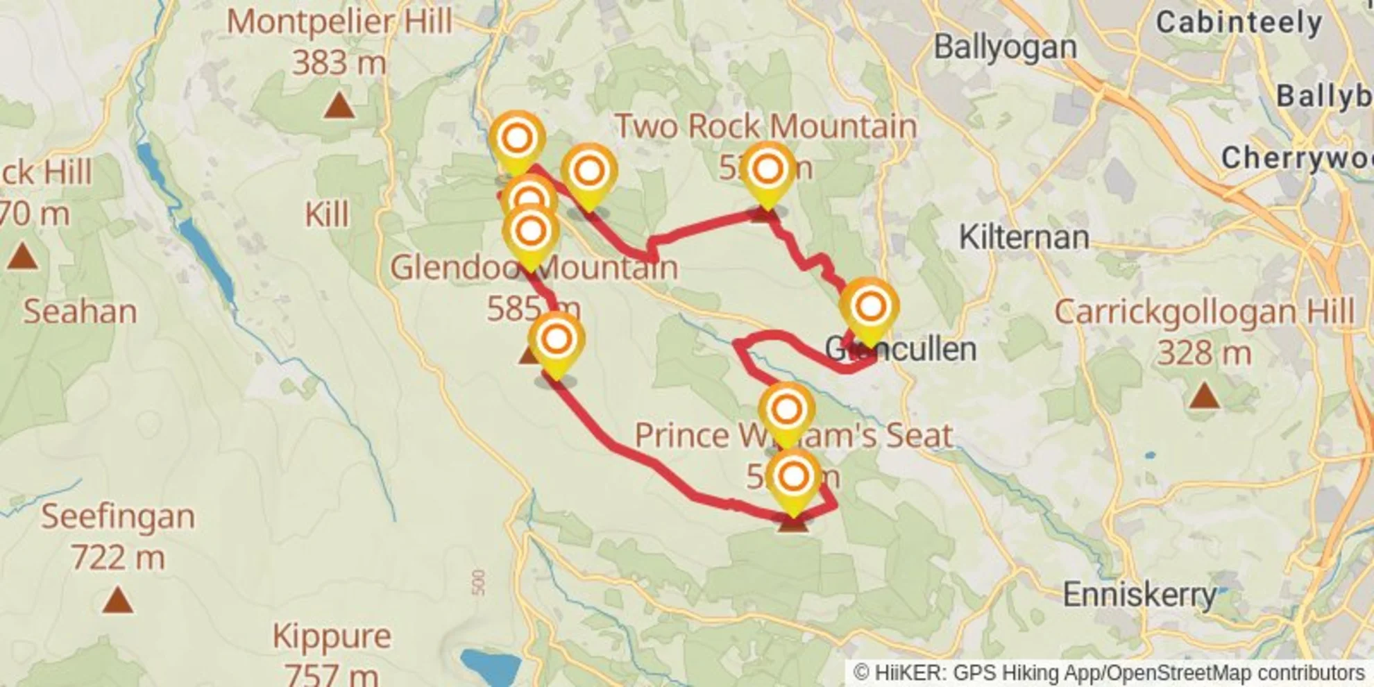 An image depicting the trail Lapof Glencullen and its surrounding area.