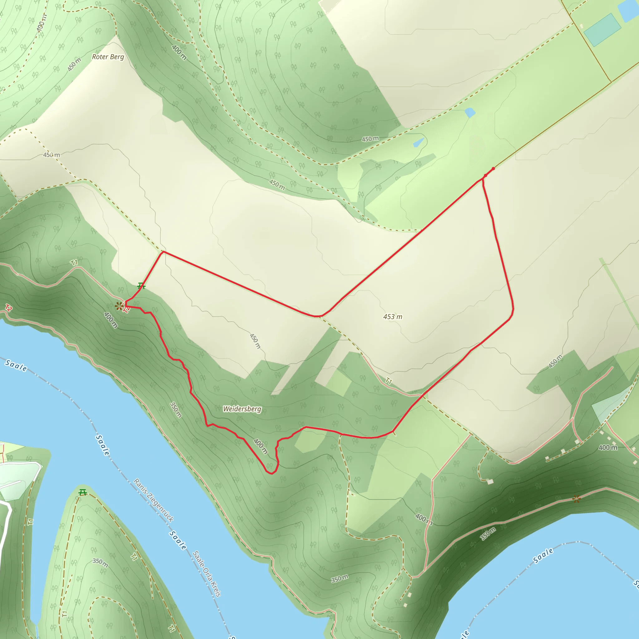 Weidersberg via Hohenwarte-Stausee mobile static map