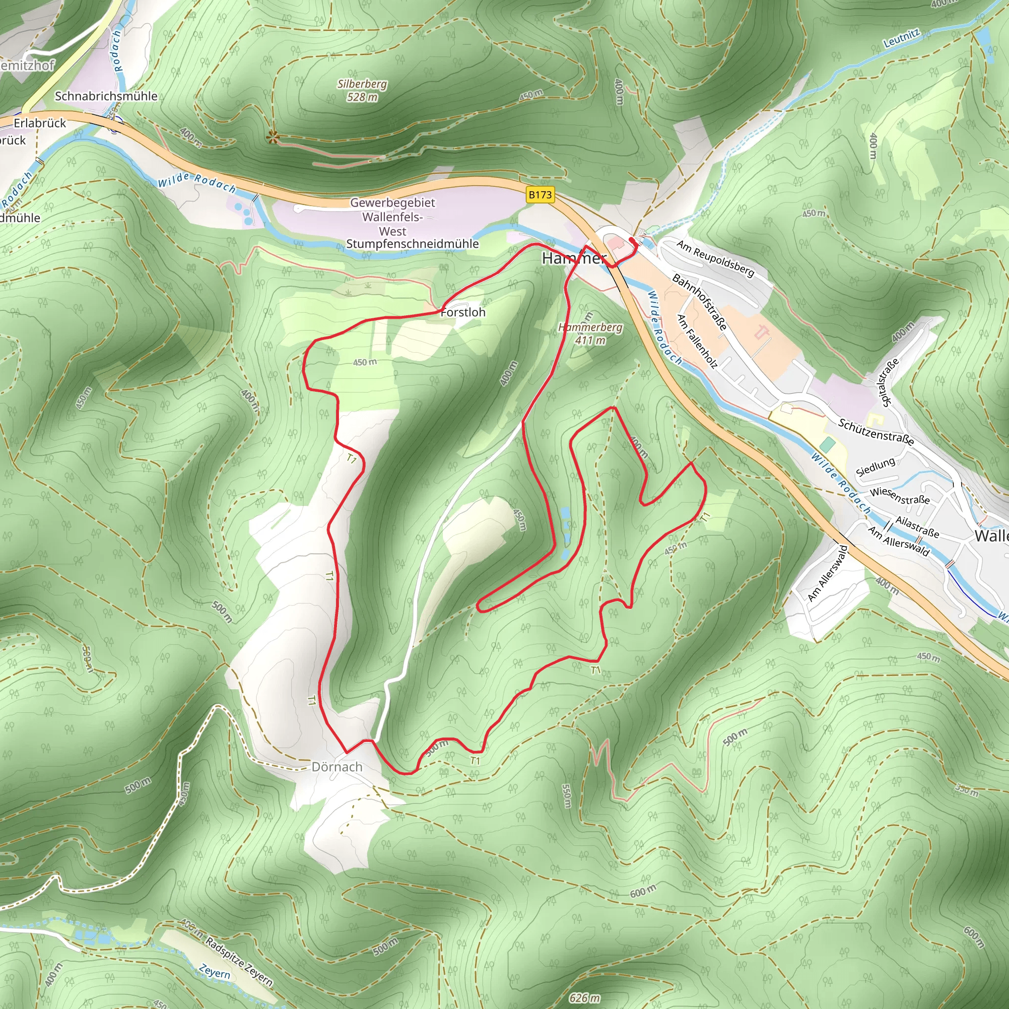 Allersberg, Dornach and Forstloh Loop mobile static map