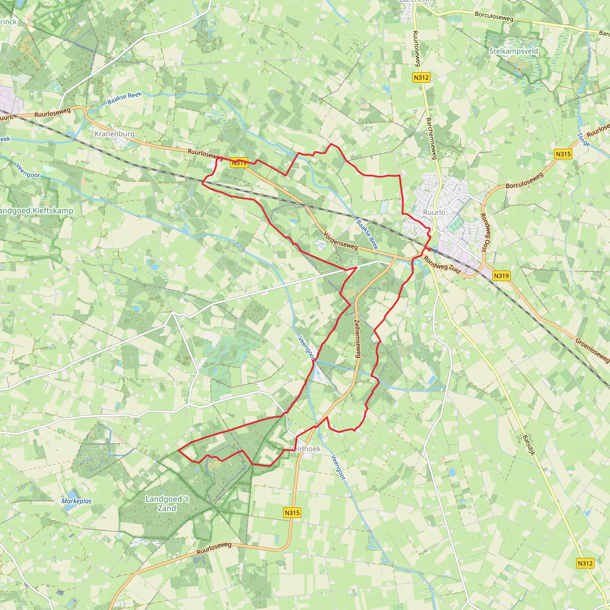Kasteel Ruurlo, Jachtweg and Karsendiek Loop mobile static map