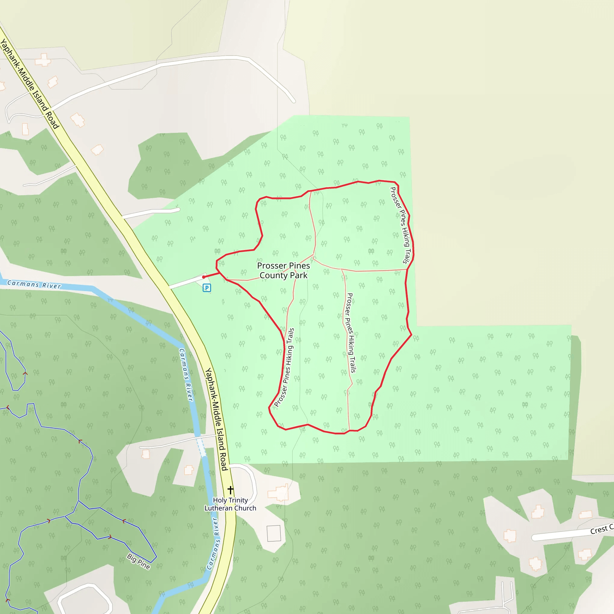 Prosser Pines Hiking Trail mobile static map