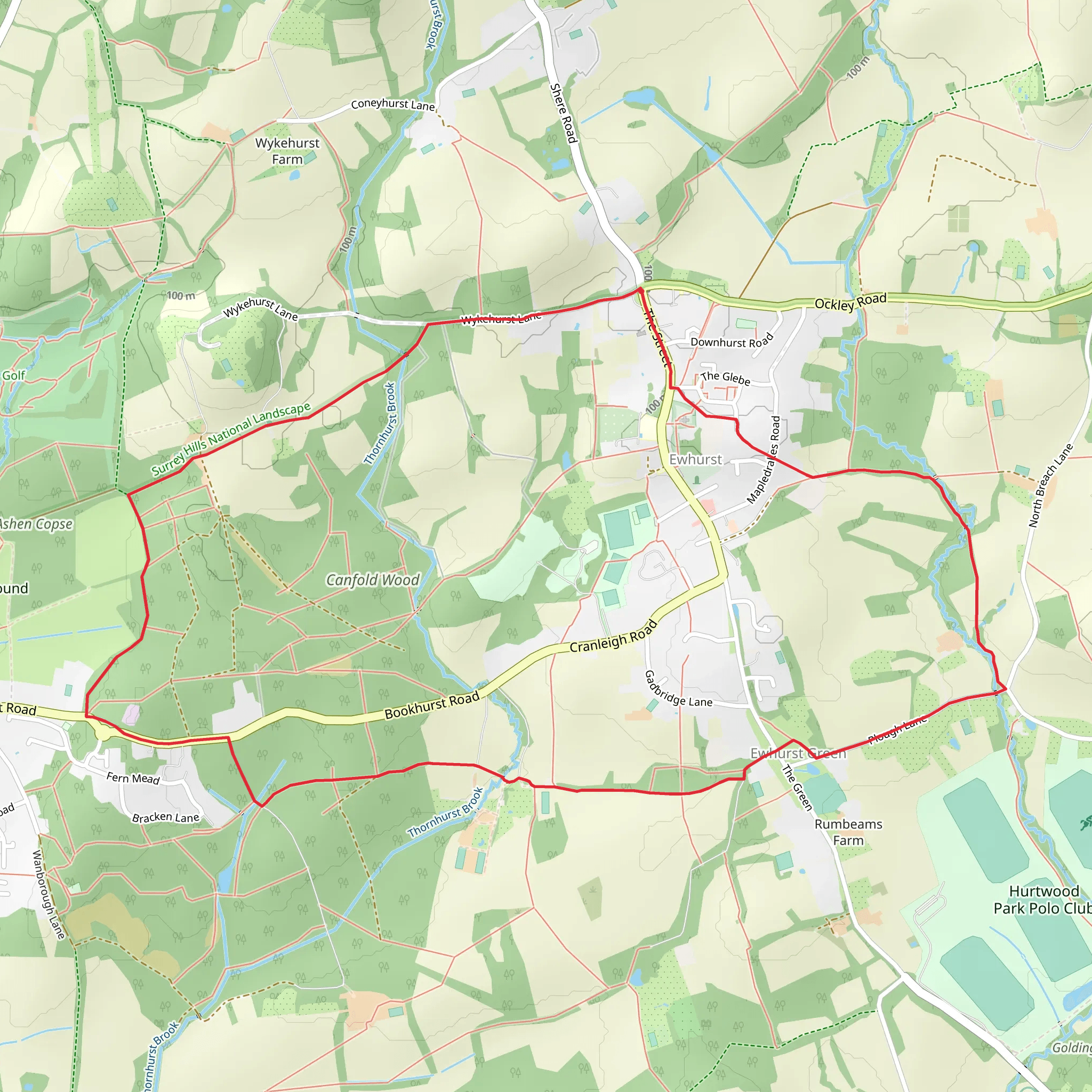 Ewhurst Circular Walk mobile static map