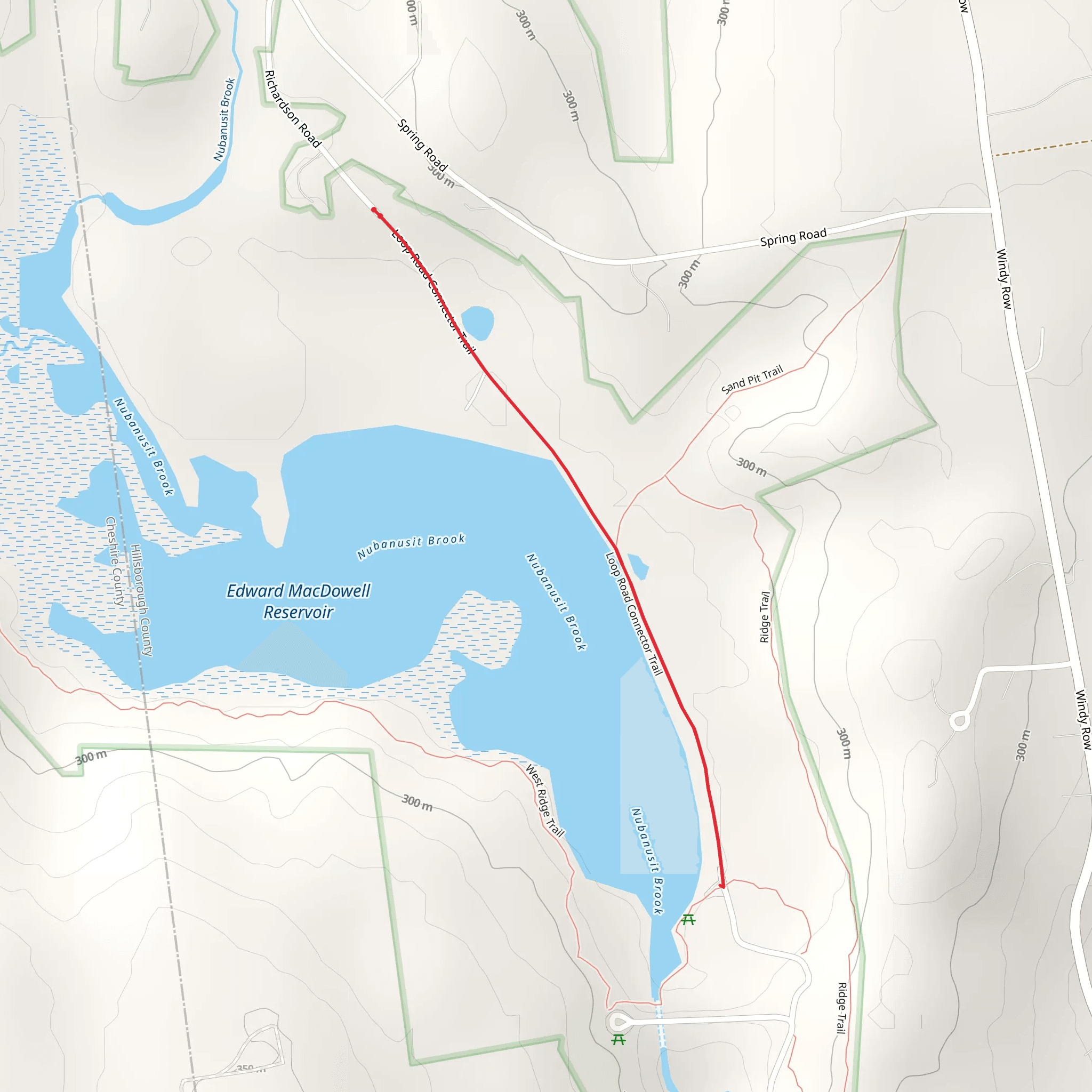 Edward MacDowell Reservoir mobile static map