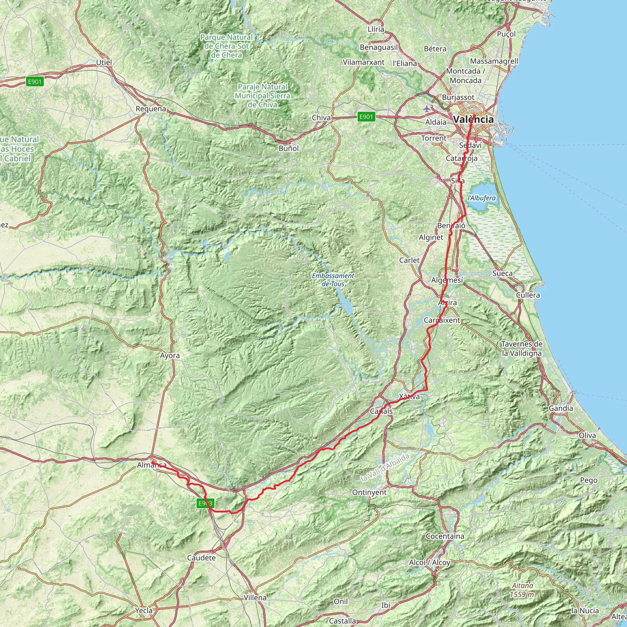 GR 239 Camino de Santiago de Levante - Valencia mobile static map
