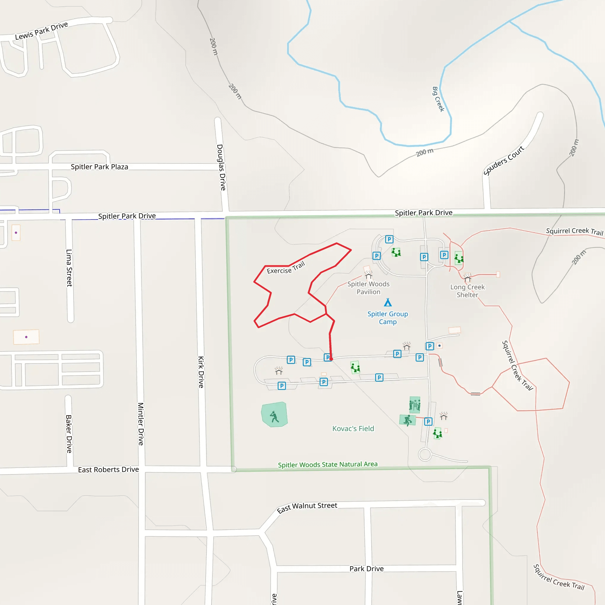 Exercise Loop Trail mobile static map