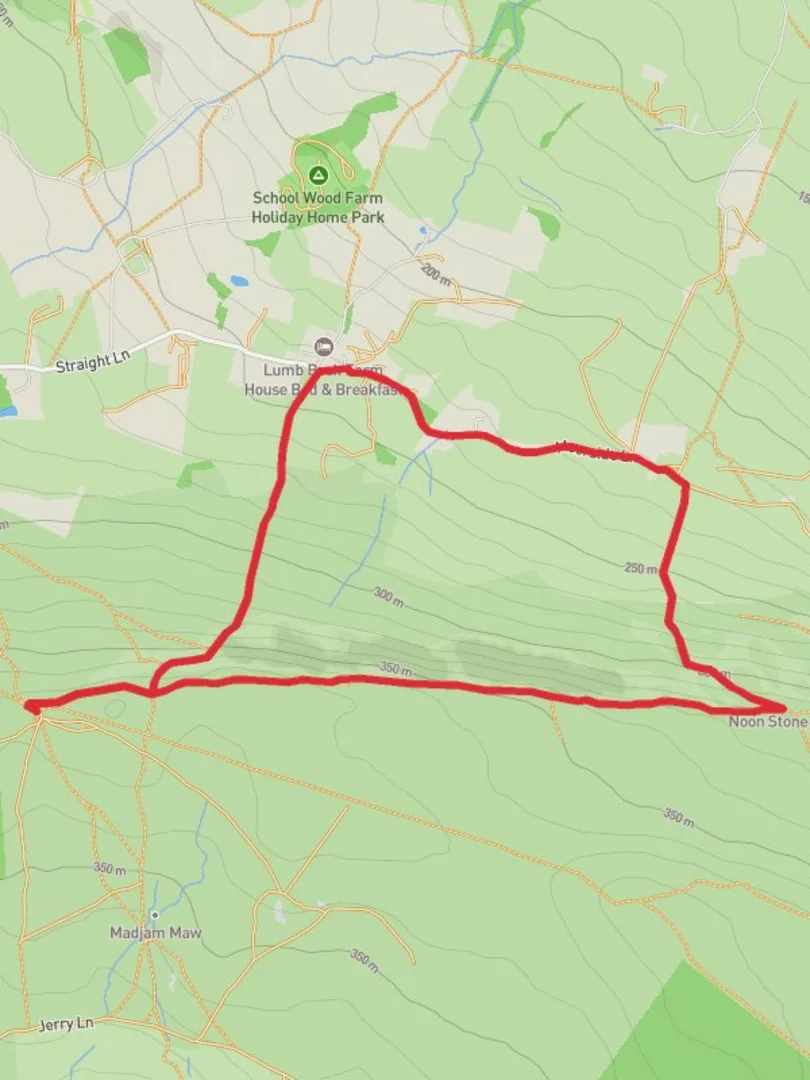 An image depicting the trail Windgate Nick and Addingham Moorside and its surrounding area.