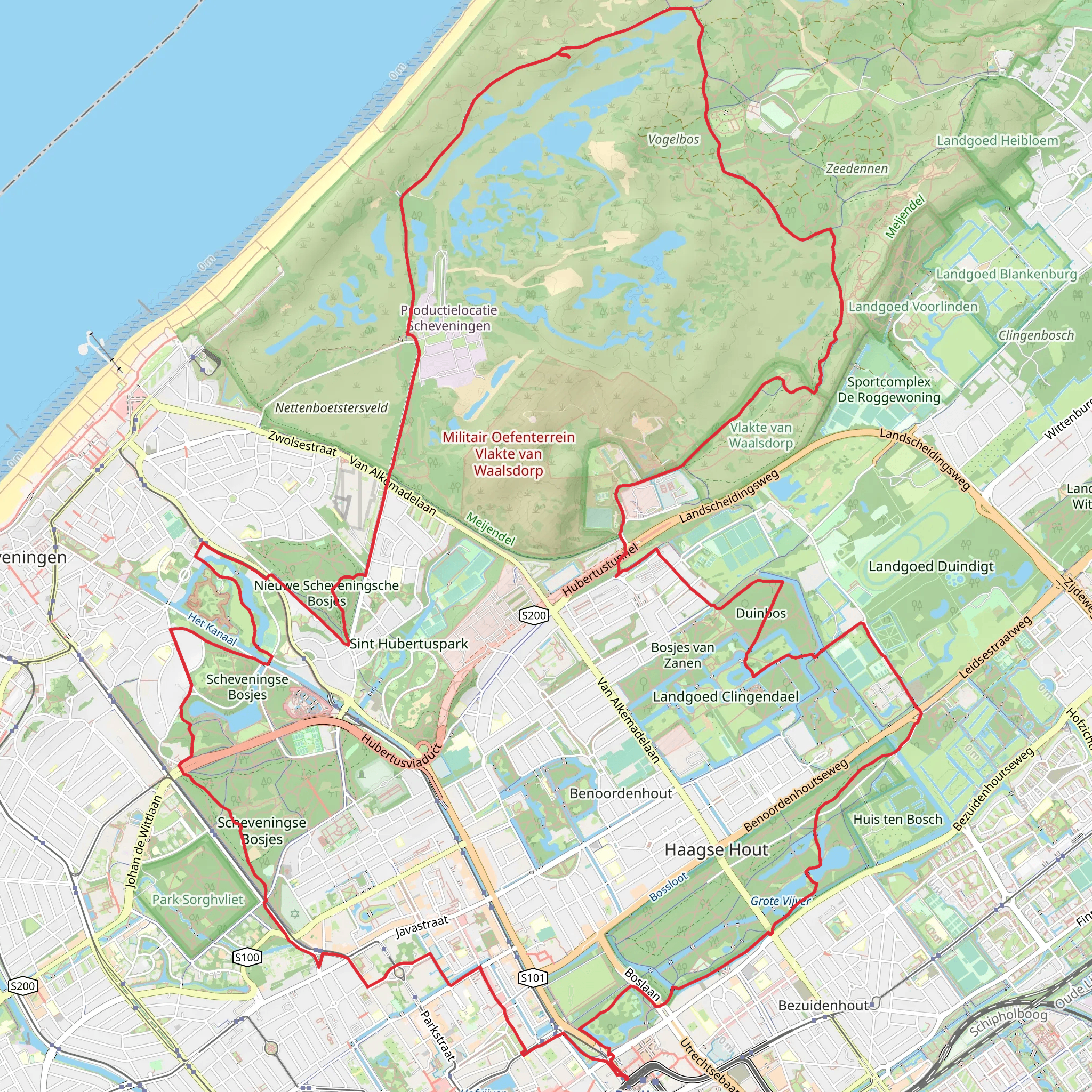 Haagse Hout, Landgoed Clingendael, Prinsenberg and Scheveningsche Loop mobile static map
