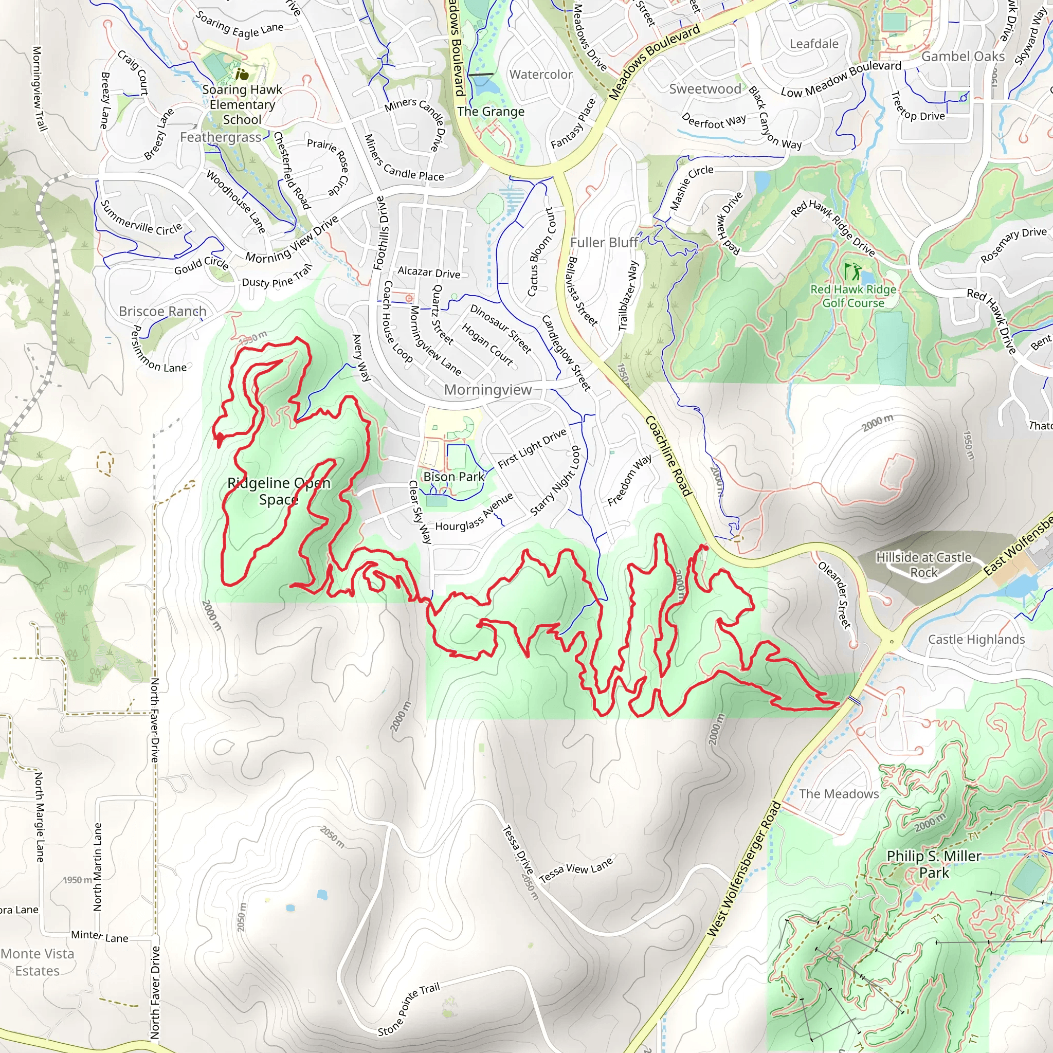 Blue, Green and Yellow Loop Trail mobile static map