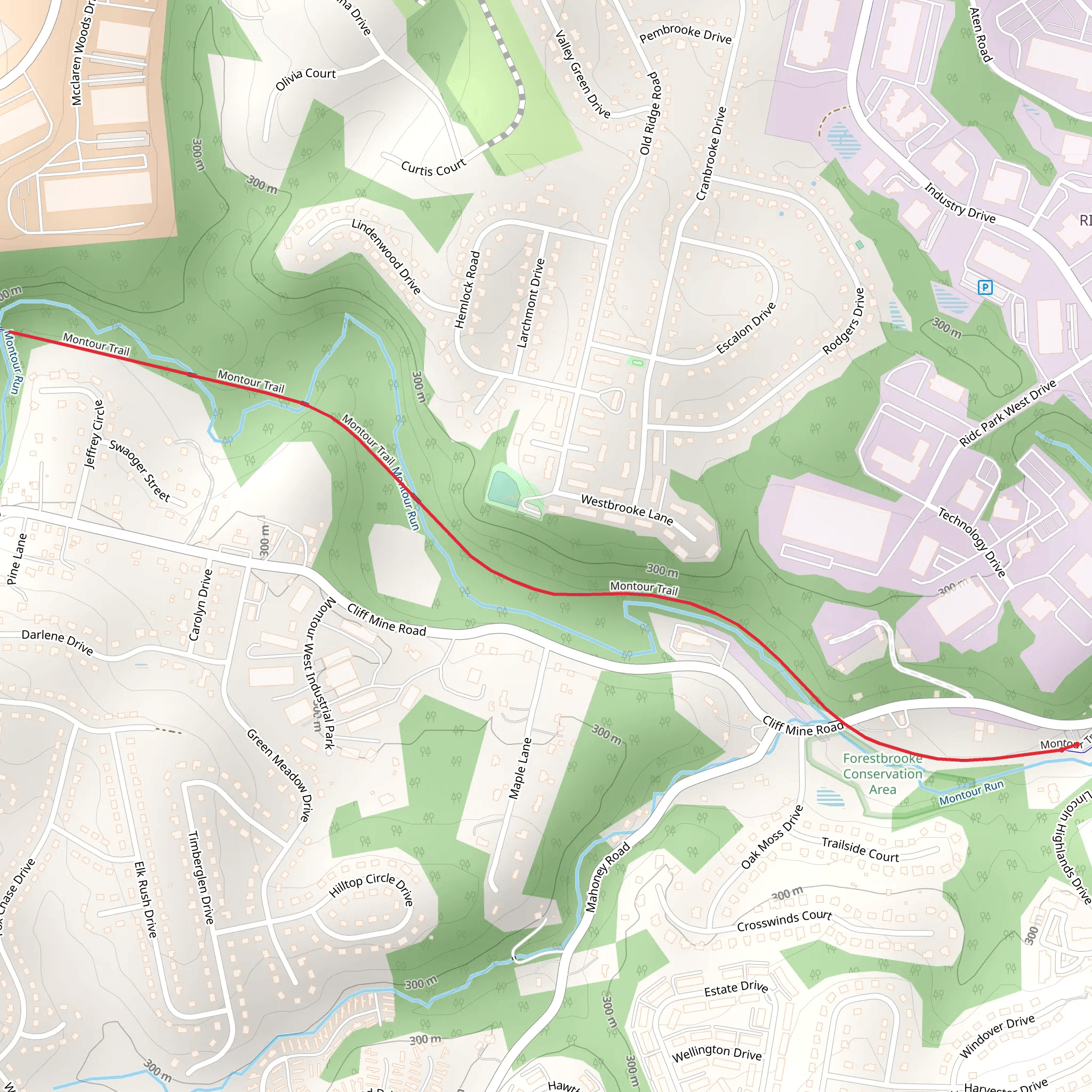Montour Run from Cliff Mine Road mobile static map