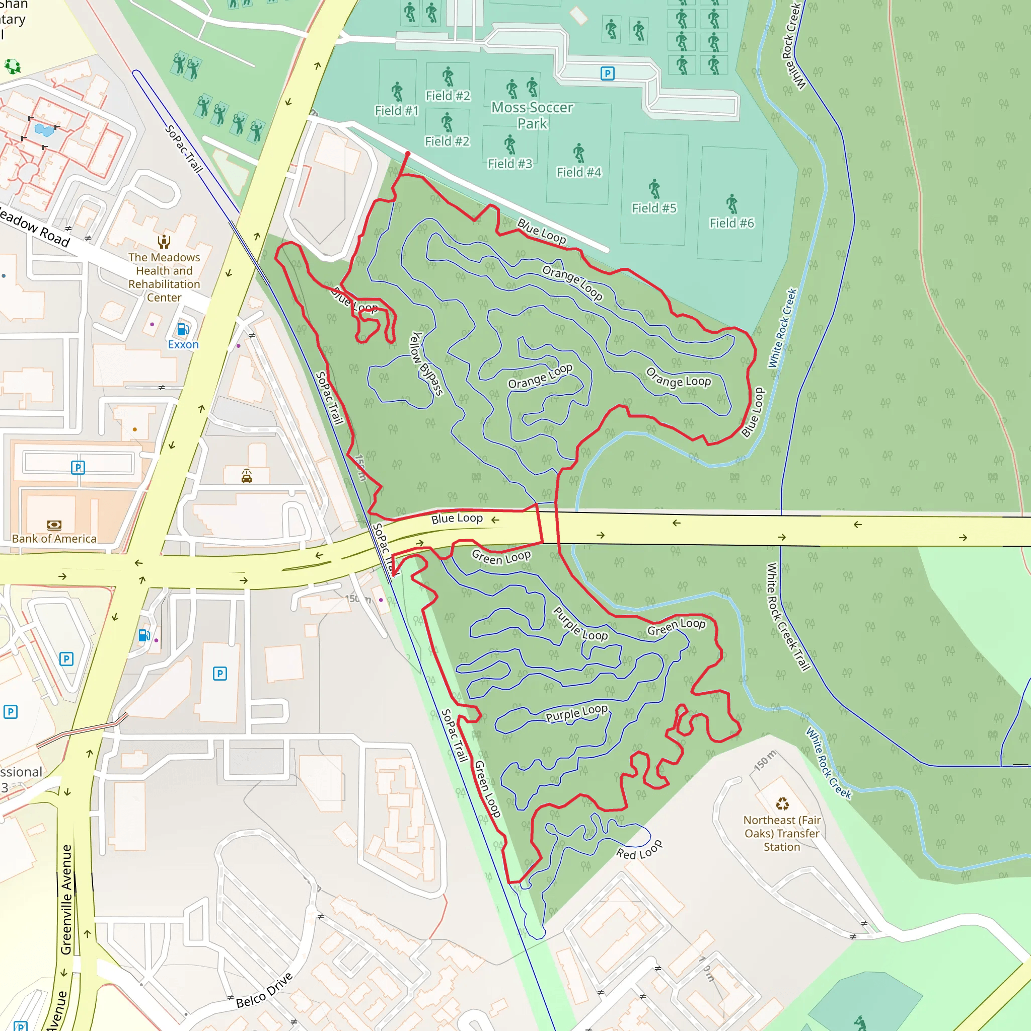 Blue and Green Loop - Harry S Moss Park mobile static map