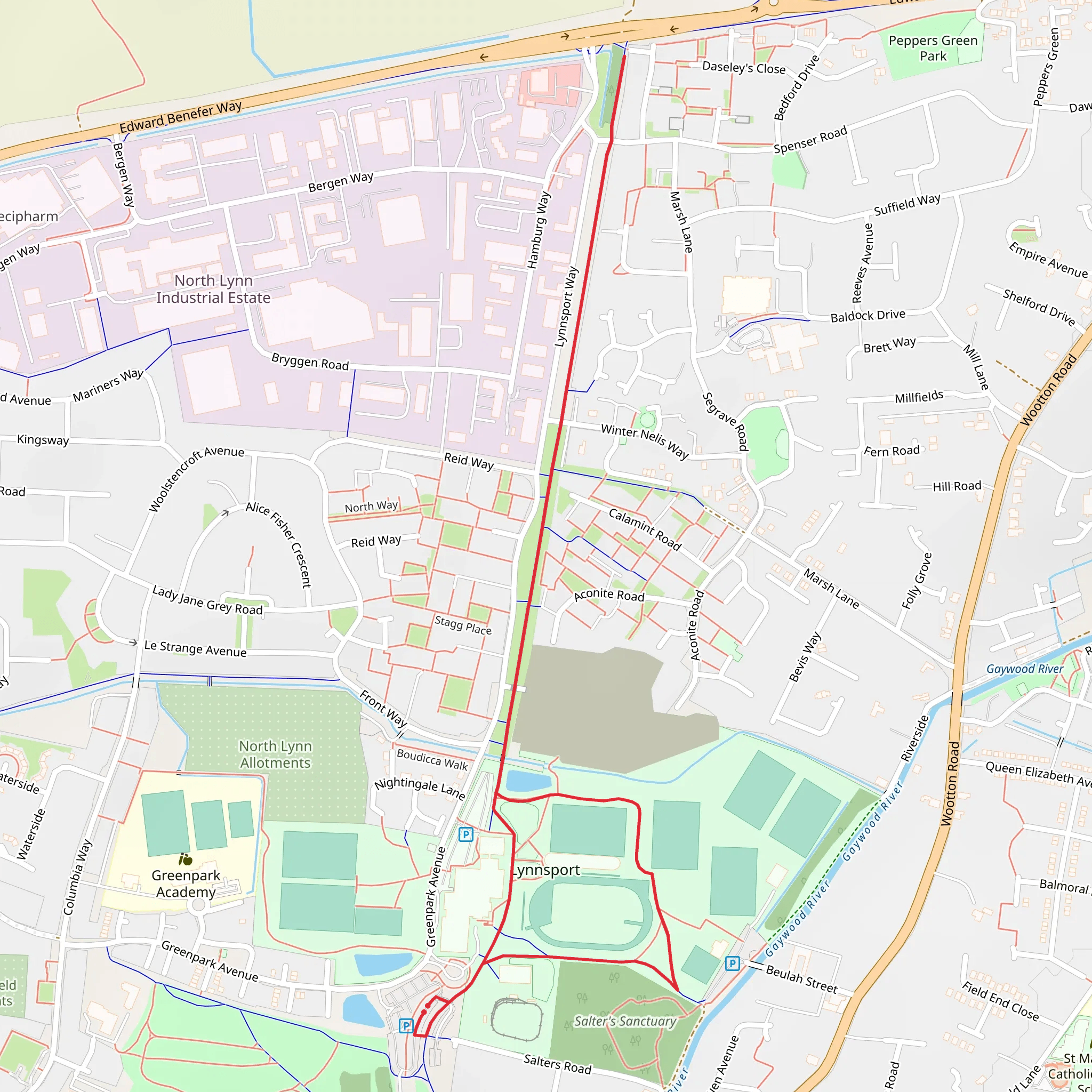 Lynnsport Loop mobile static map