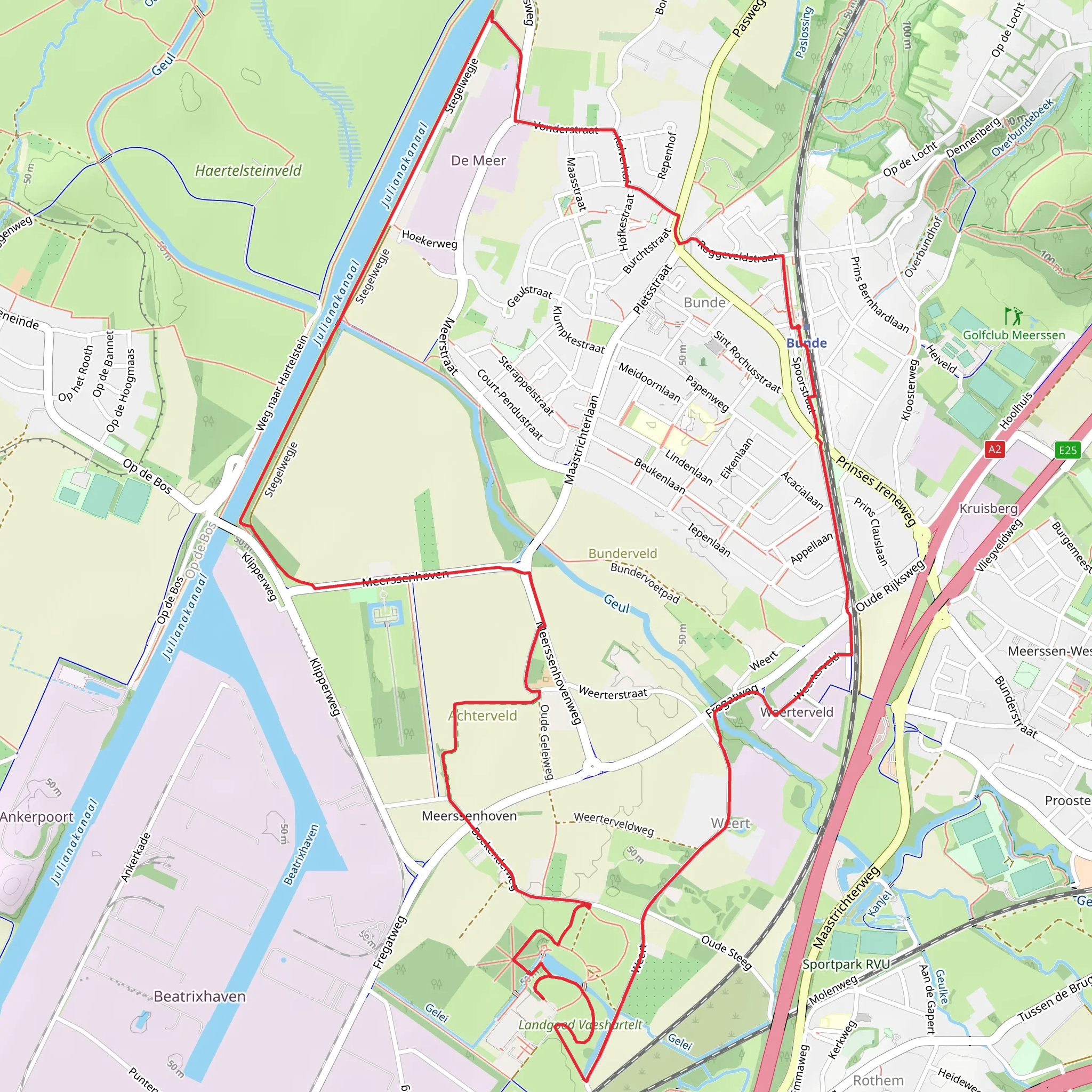 Kasteel Meerssenhoven and Julianakanaal via Boekender Weg mobile static map