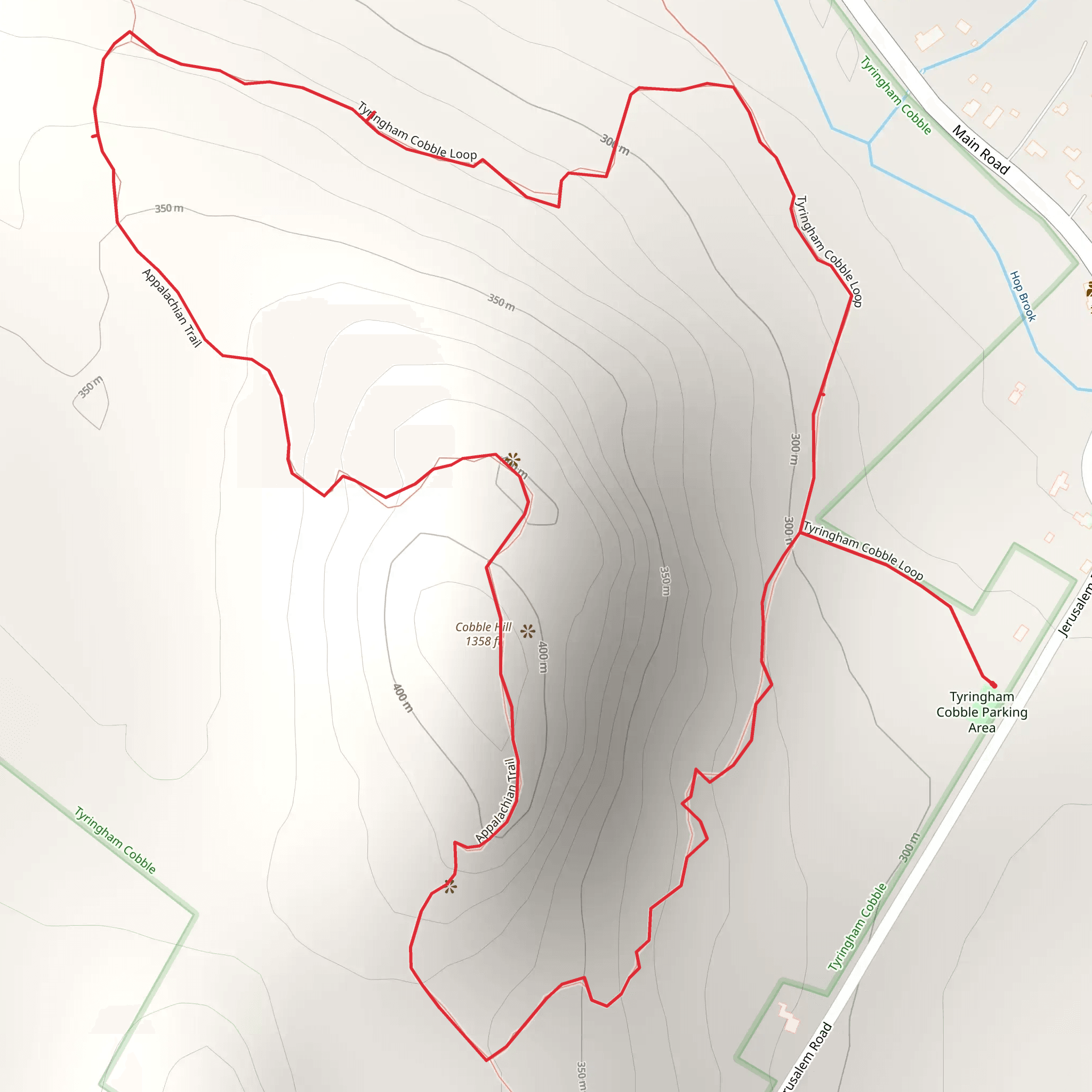 Cobble Hill Loop from Tyringham mobile static map