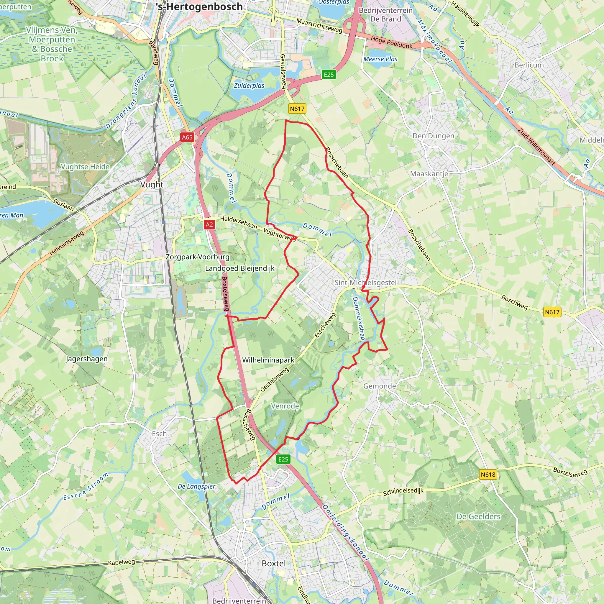 Barrier Weg, Pettelaarse Weg and Genenberg Loop mobile static map