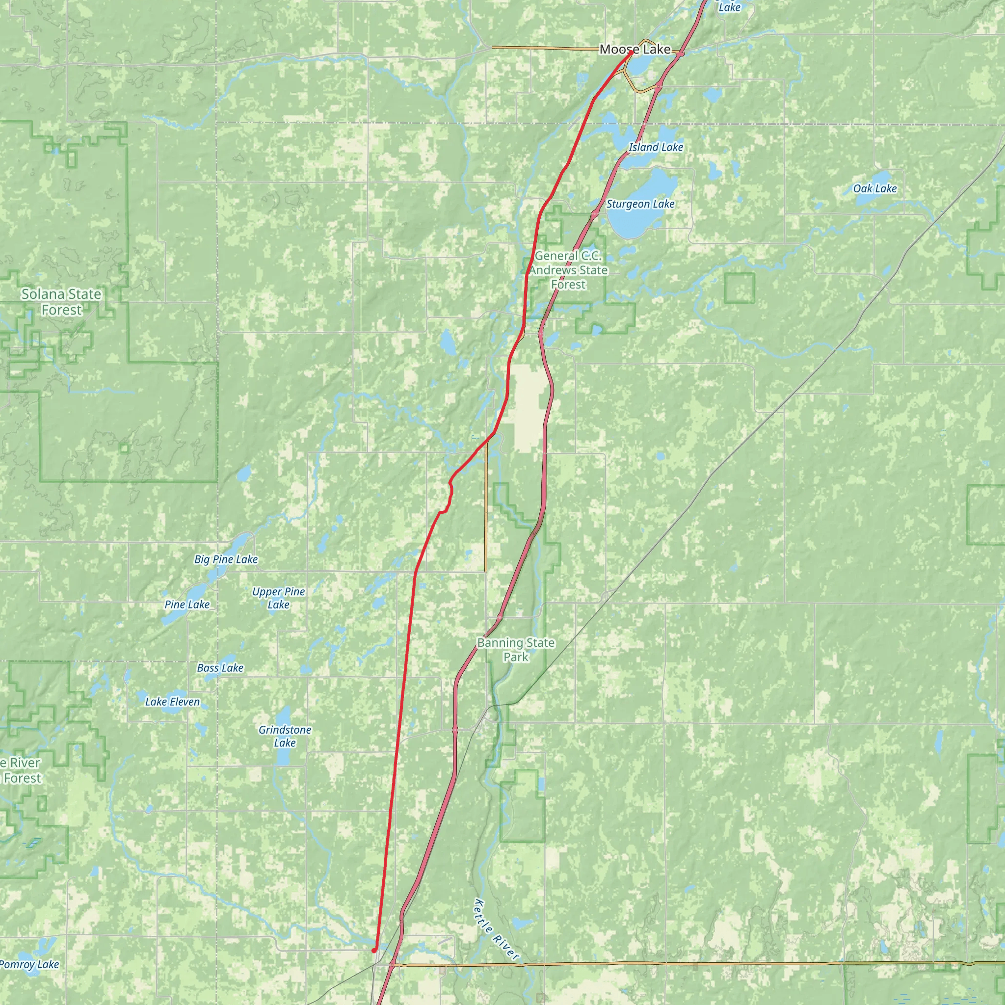 William Munger State Trail mobile static map
