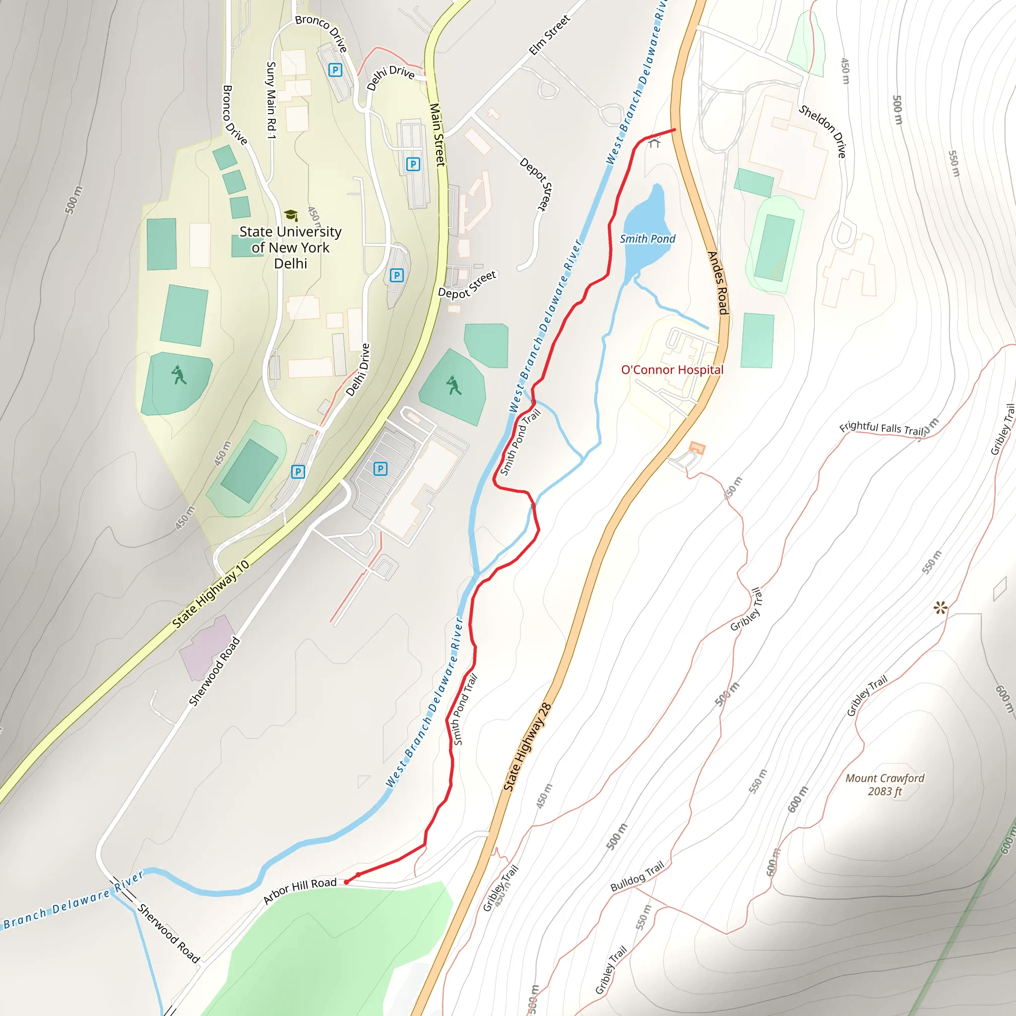 Smith Pond Trail mobile static map