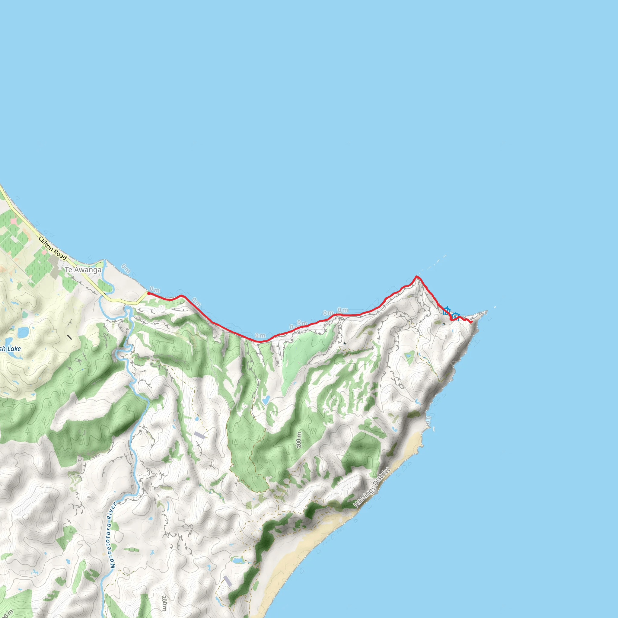 Cape Kidnappers Track mobile static map