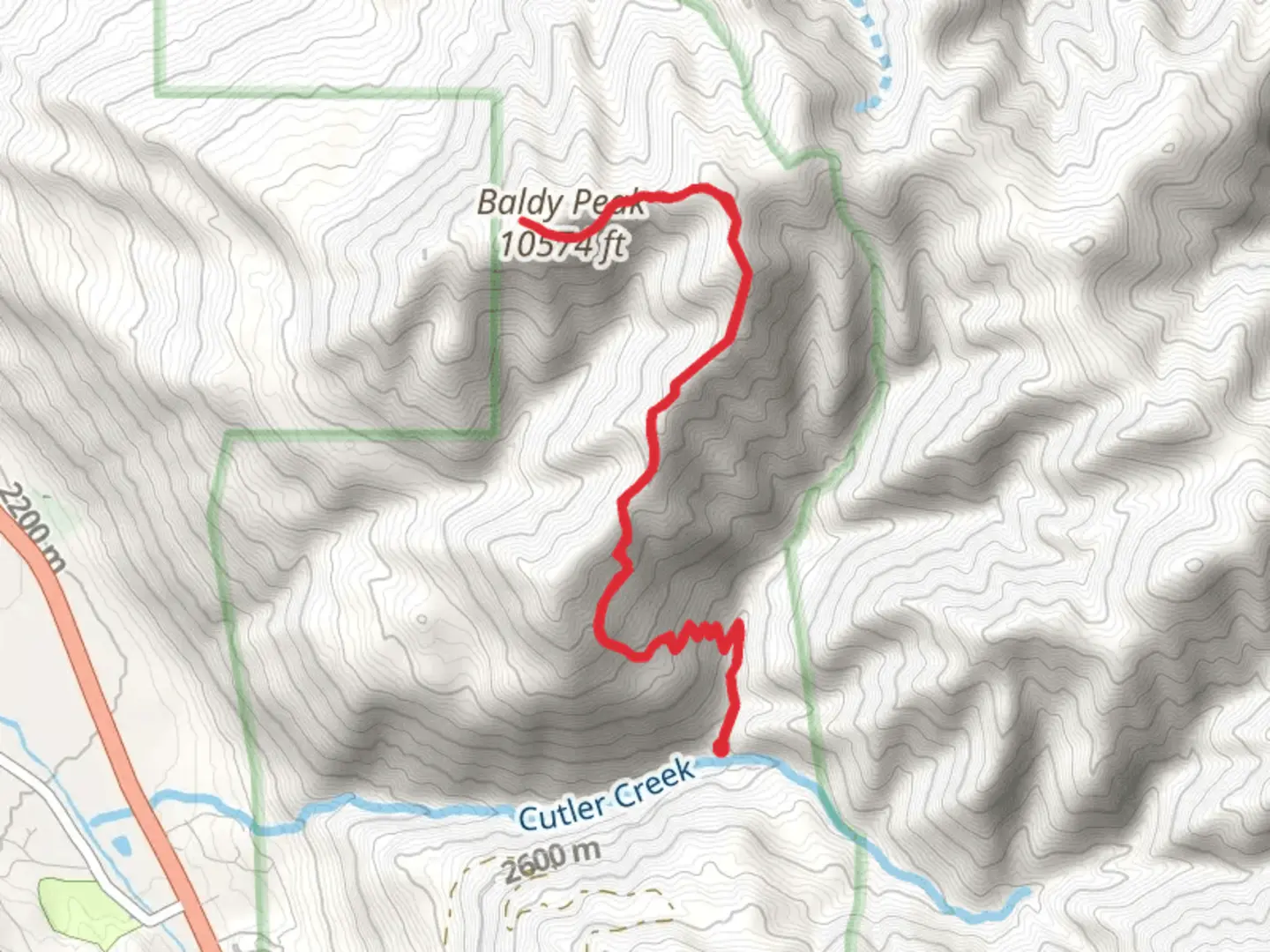 An image depicting the trail Baldy Peak Trail and its surrounding area.