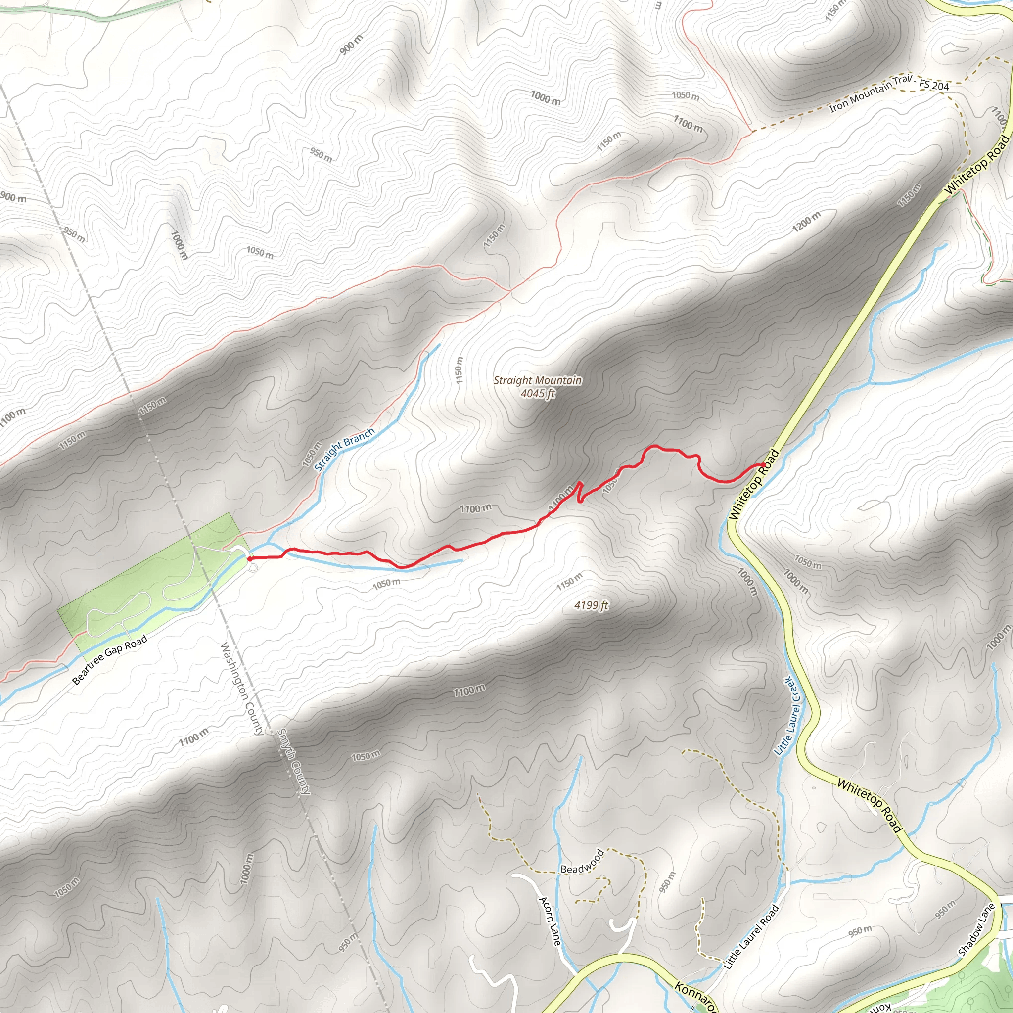 Straight Branch Trail mobile static map