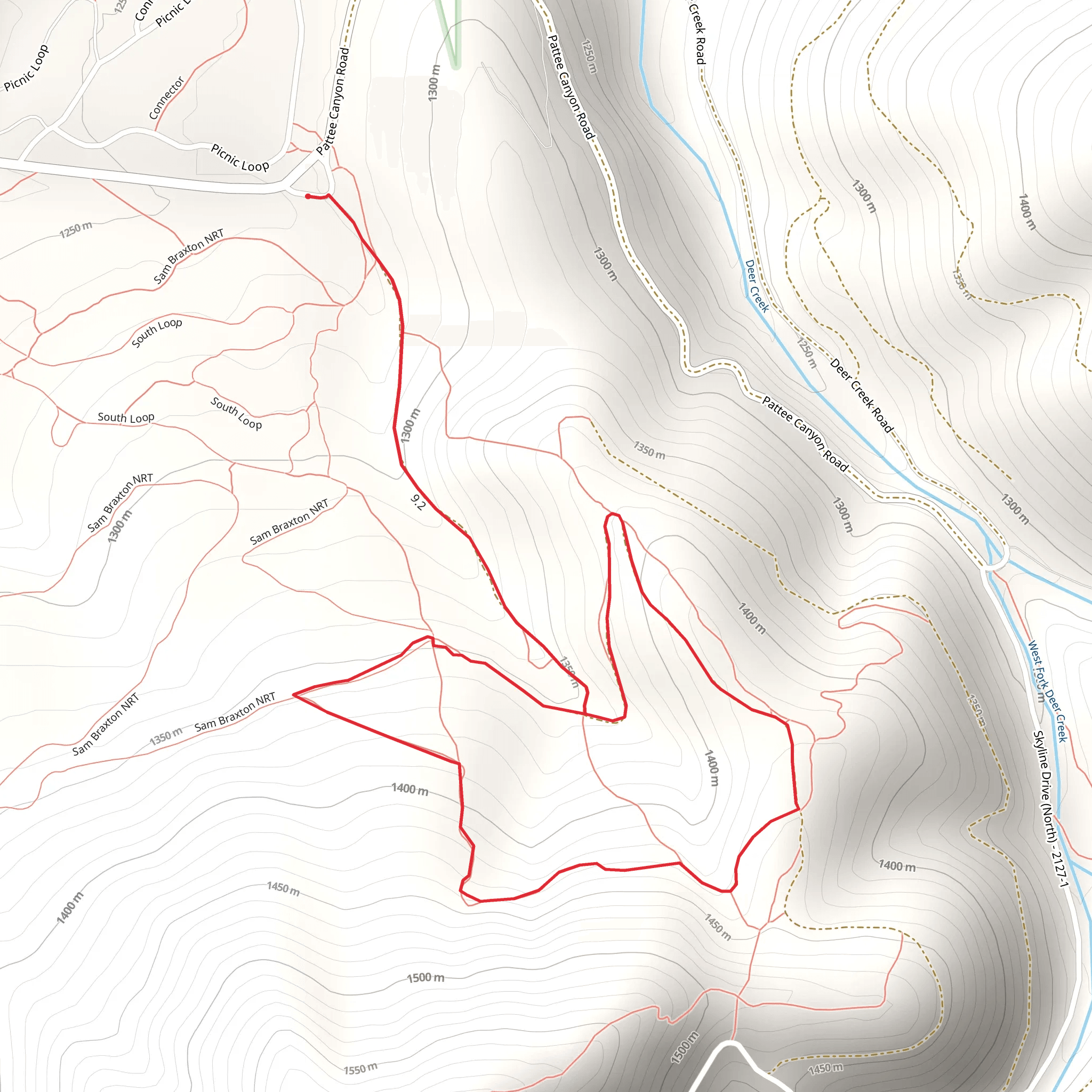Pattee Canyon Road Loop mobile static map