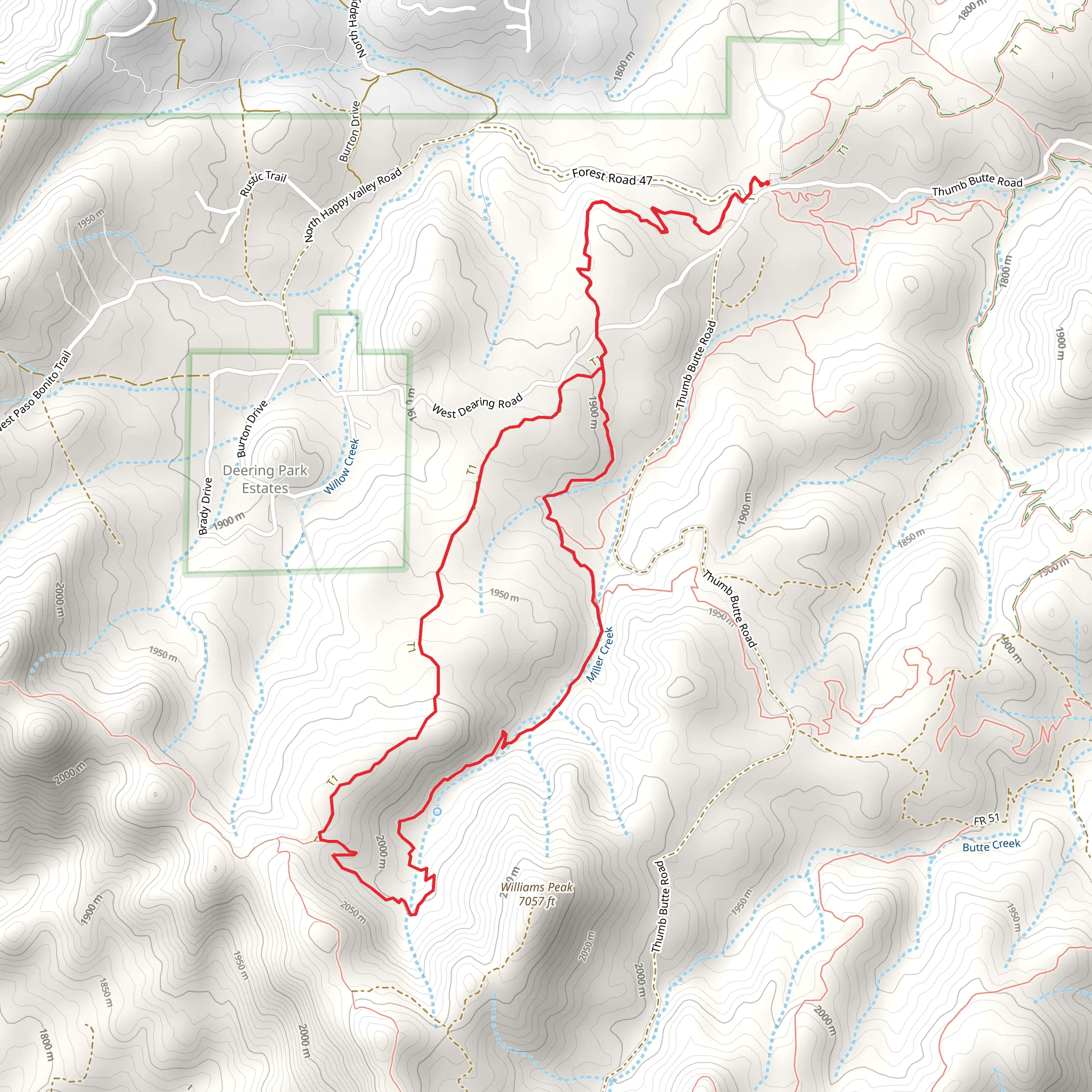 Williams Peak Loop Trail mobile static map