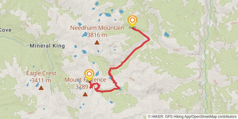 Mineral King And Little Five Lakes Loop stage 2 Map