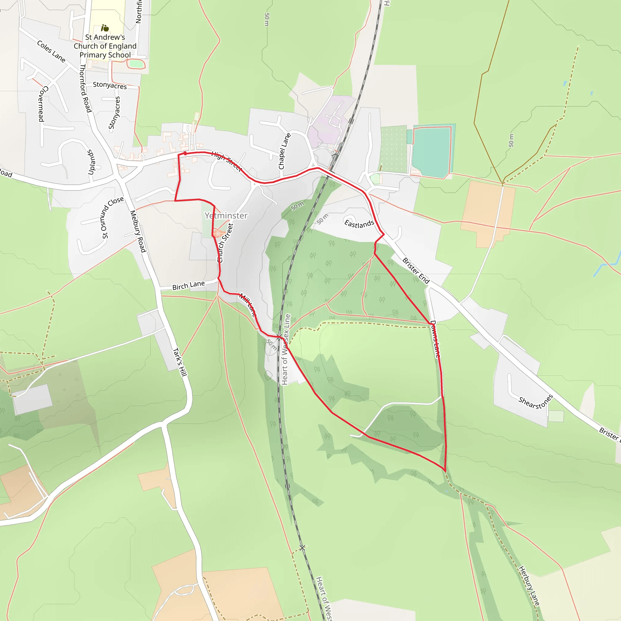 Vecklands Mill Farm in Yetminster Loop mobile static map