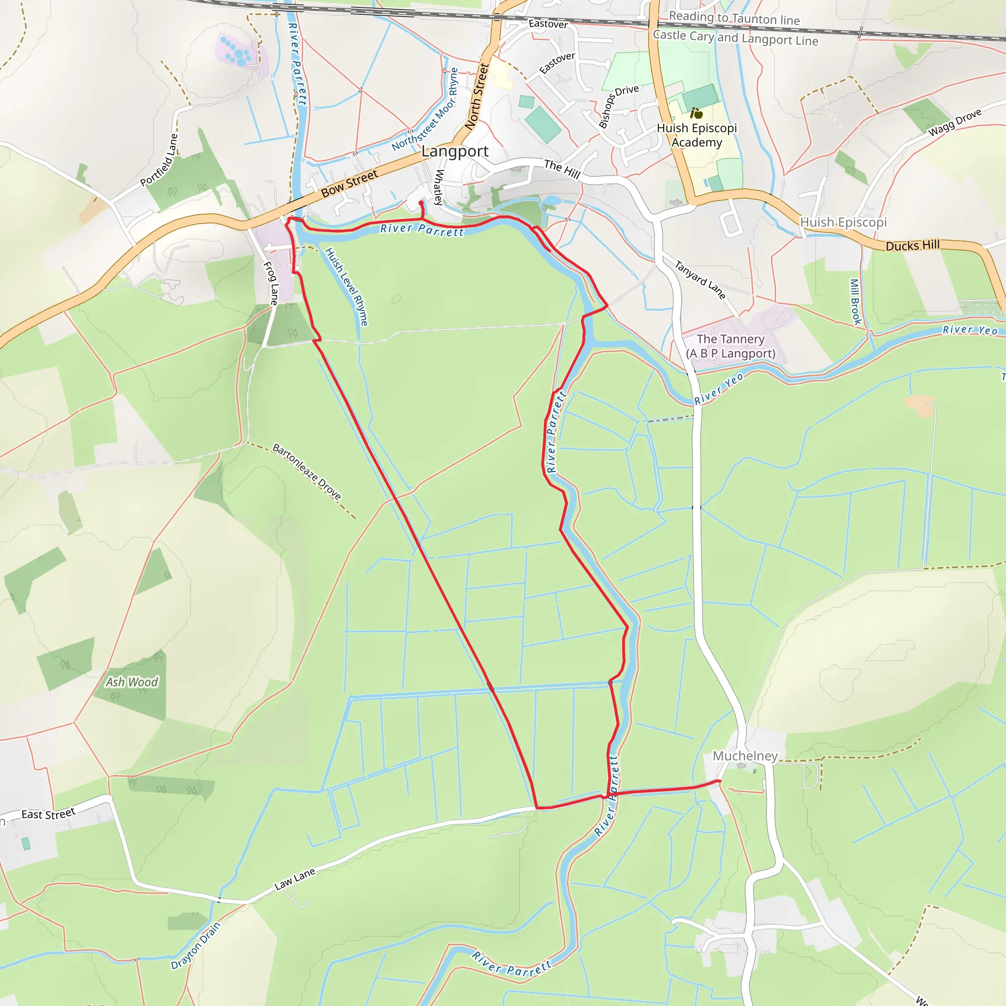 River Parret Trail in Langport mobile static map