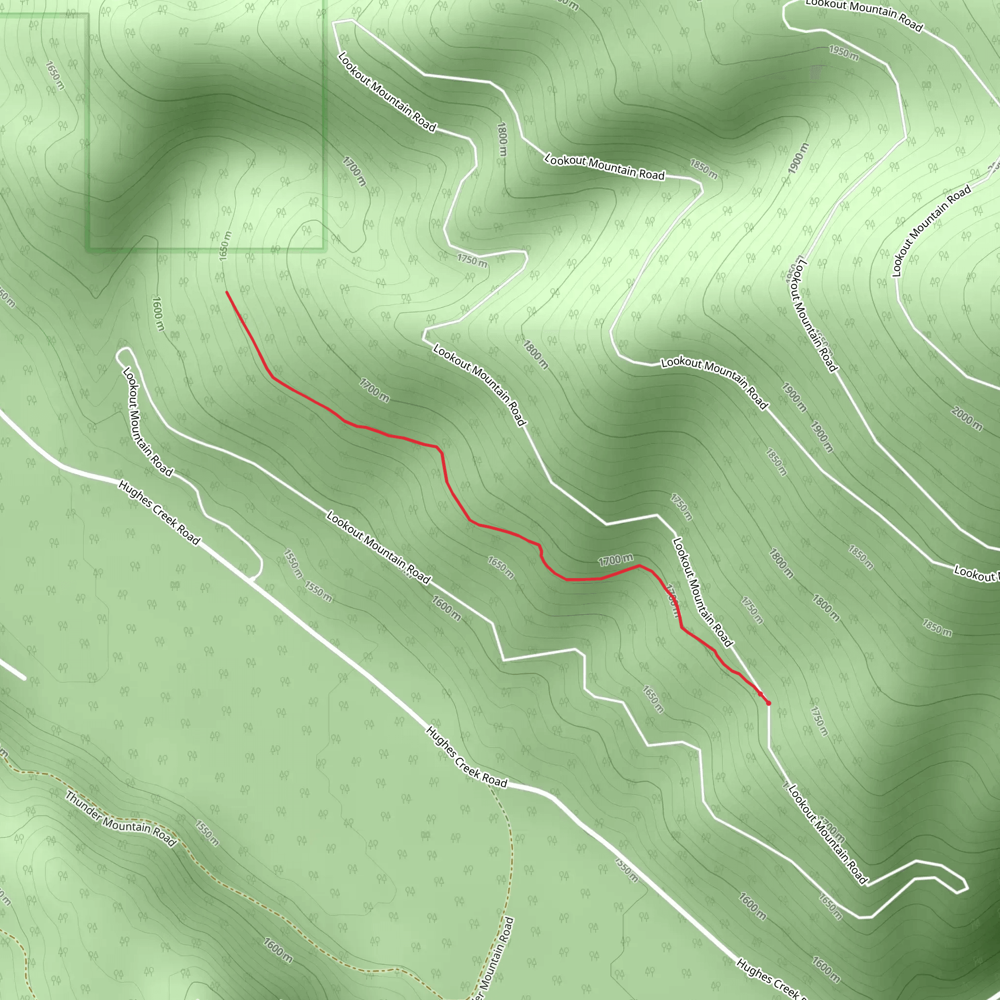 Hughes Creek Trail mobile static map