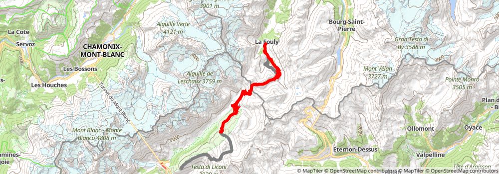 Tour du Mont Blanc stage 6 Map