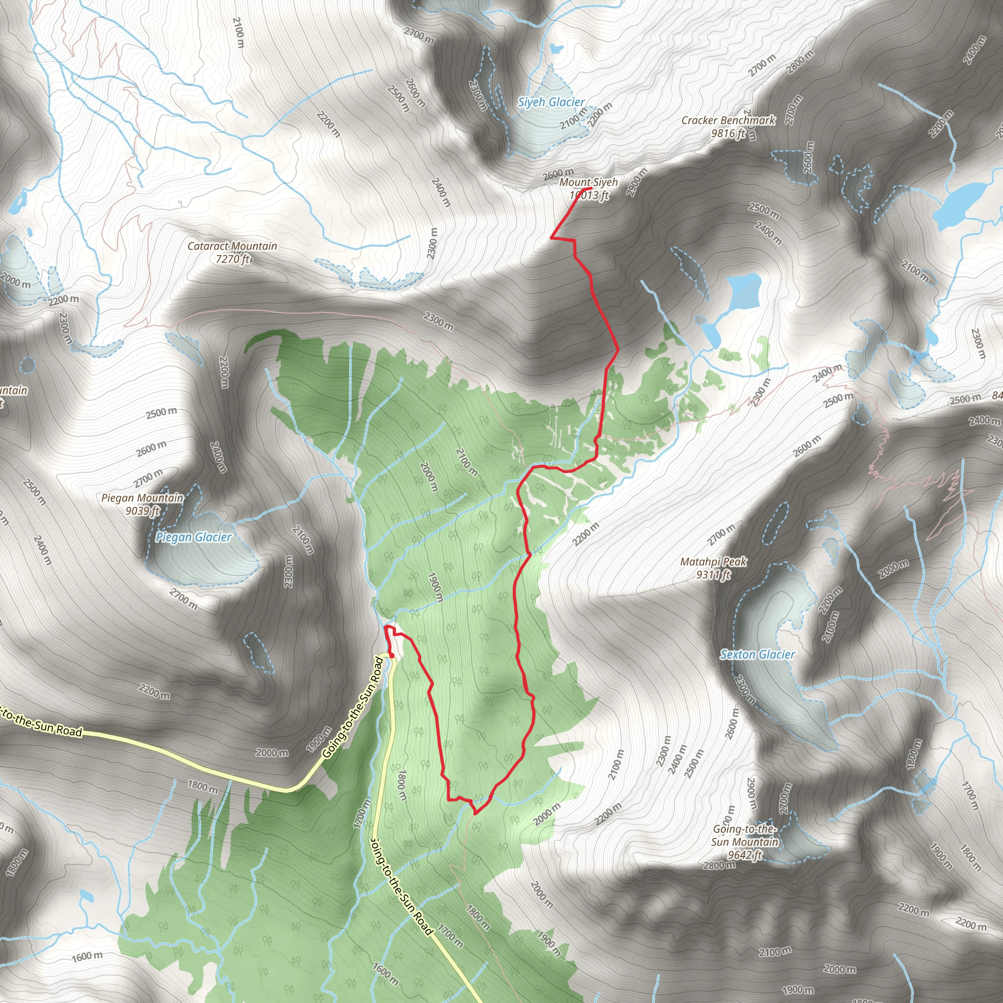 Mount Siyeh via CDT mobile static map