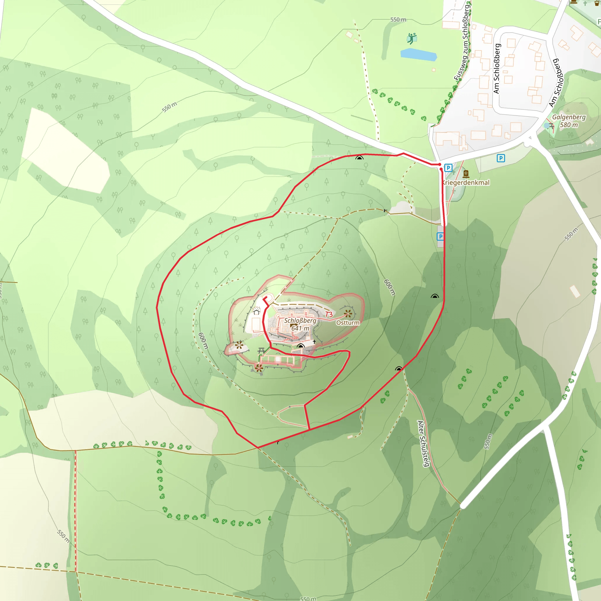 Schloßberg Loop via Ewilpa Essbarer Wildpflanzenweg mobile static map
