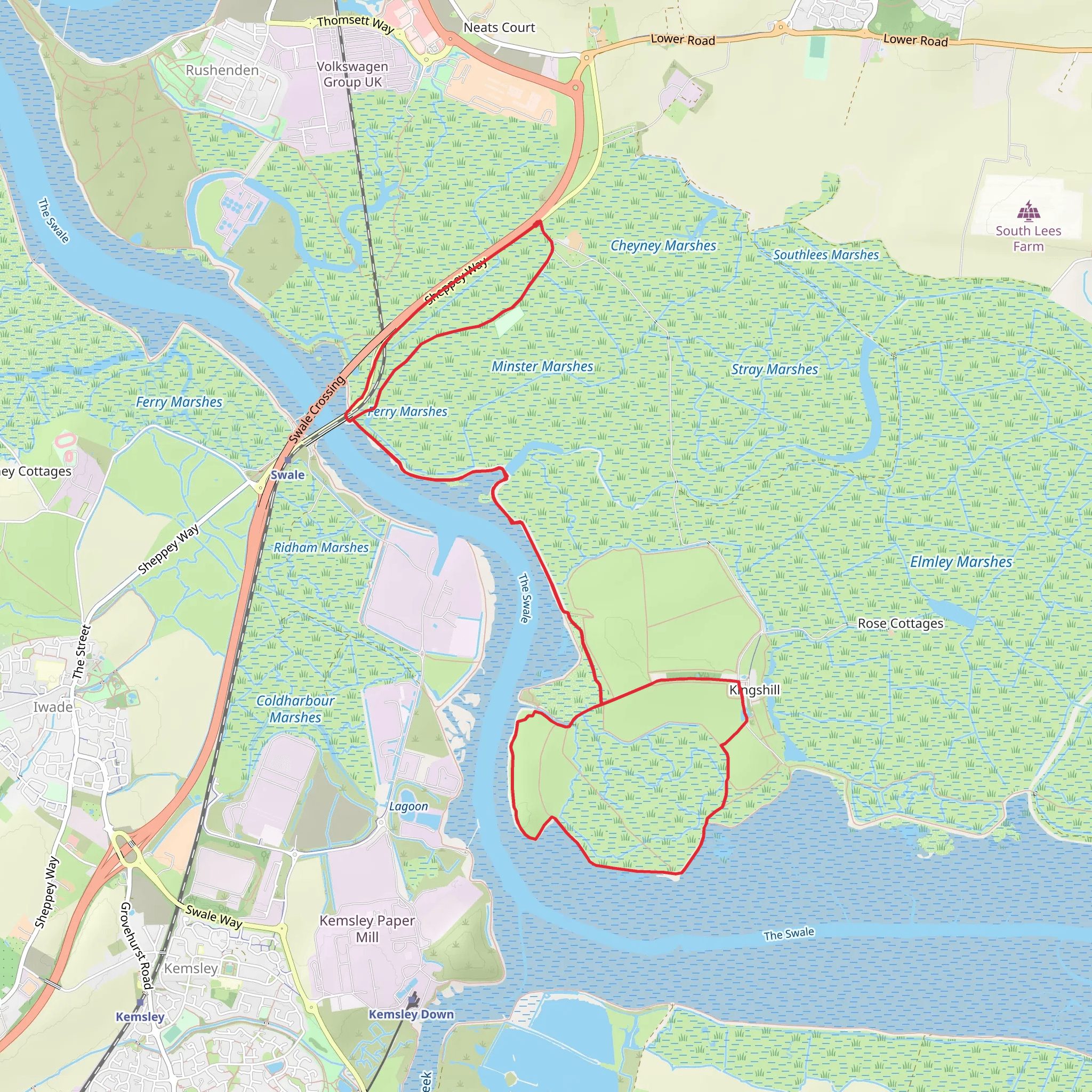 Elmley National Nature Reserve Loop mobile static map