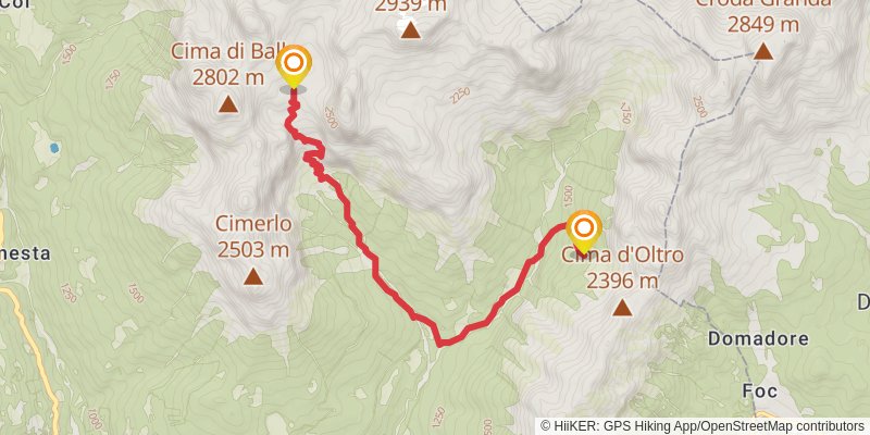 Alta Via 2 alt 8 Map