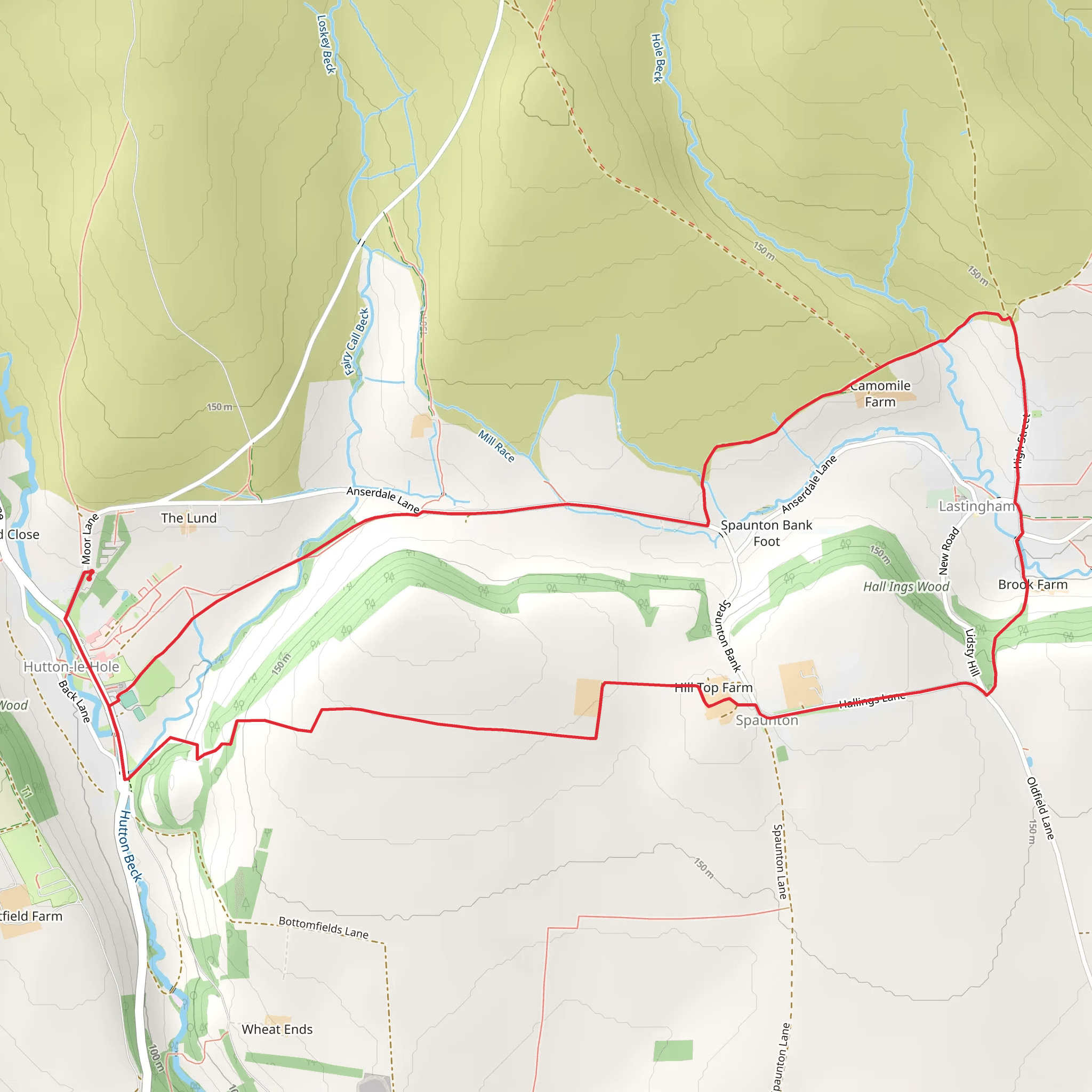 Hutton Le Hole and Lastingham Walk mobile static map