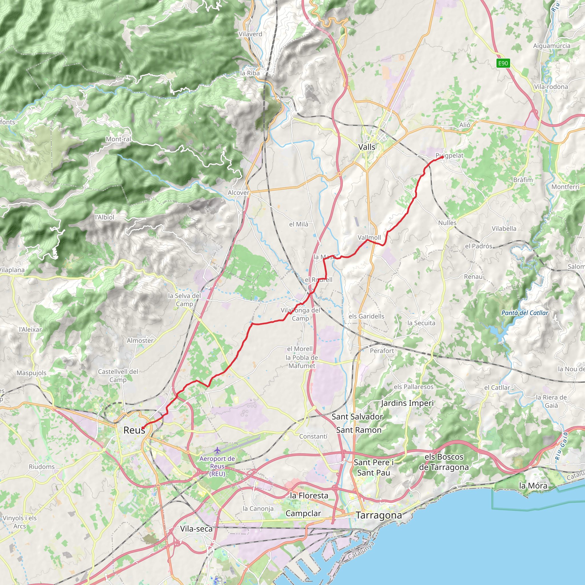 Reus - Puigpelat PR C 1 mobile static map