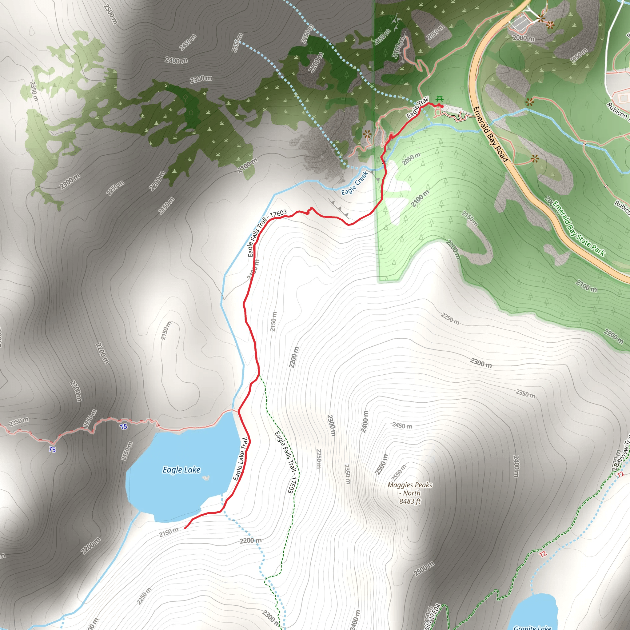Eagle Lake via Eagle Falls Trail mobile static map